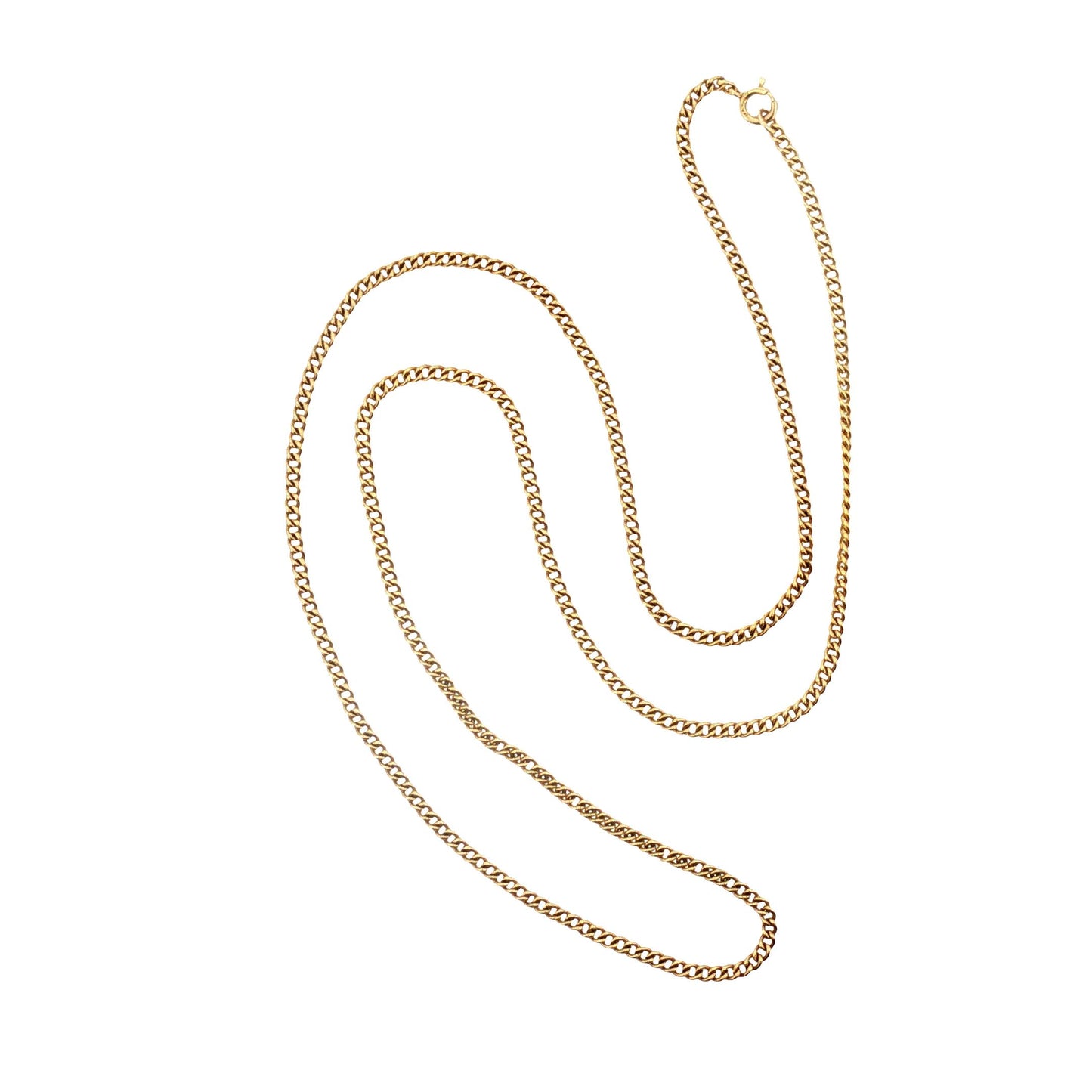 Mid-Century 17k Yellow Gold 22" 2.3mm Curb Link Chain