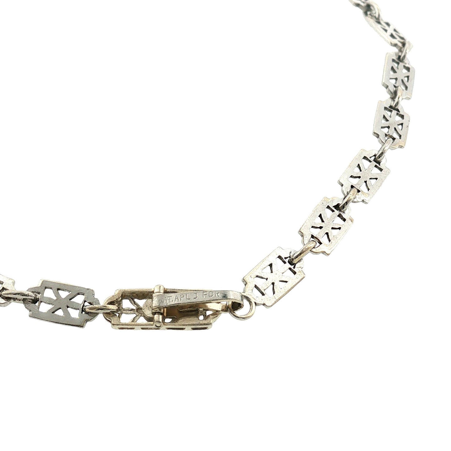Edwardian Platinum and 14k White Gold Sapphire Necklace