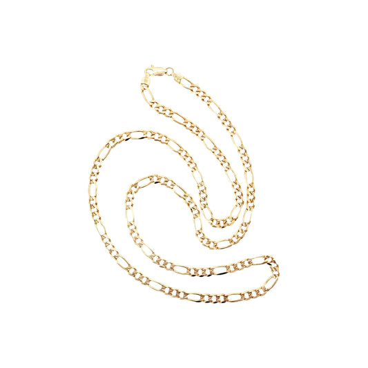 Late 20th-Century 14 Karat Yellow Gold 4.8mm 24" Figaro Neckchain