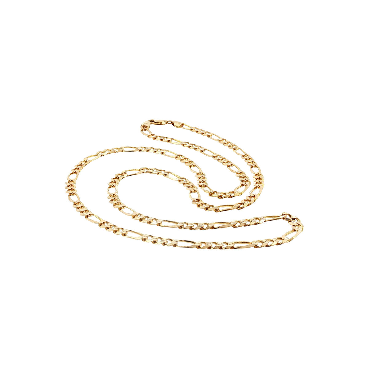 Late 20th-Century 14 Karat Yellow Gold 4.8mm 24" Figaro Neckchain