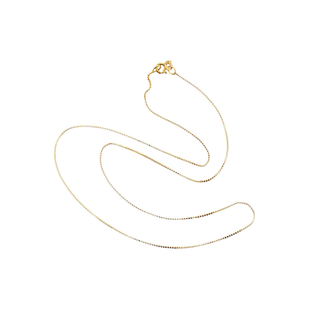 Vintage 14 Karat Yellow Gold .8mm 18" Box Link Necklace