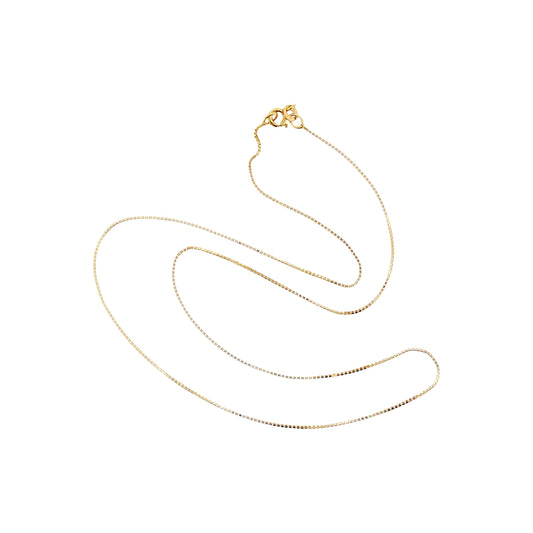 Vintage 14 Karat Yellow Gold .8mm 18" Box Link Necklace