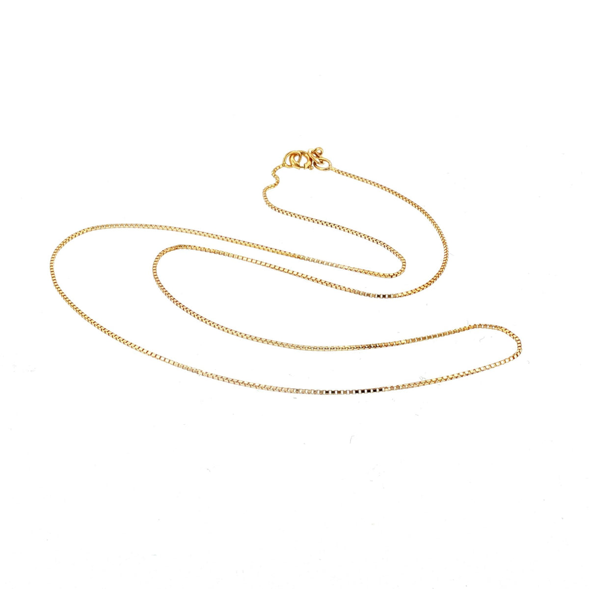 Vintage 14 Karat Yellow Gold .8mm 18" Box Link Necklace