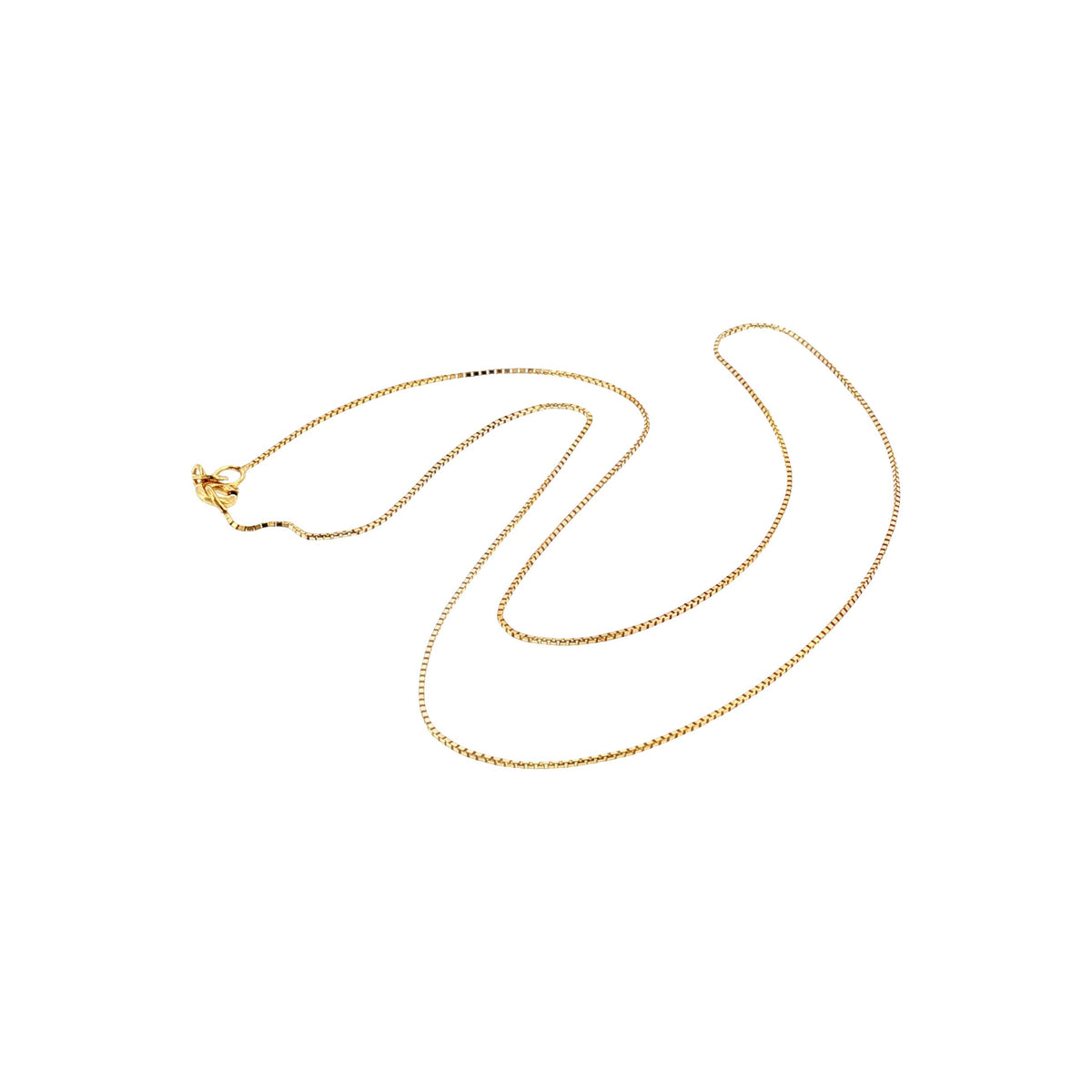 Vintage 14 Karat Yellow Gold .8mm 18" Box Link Necklace