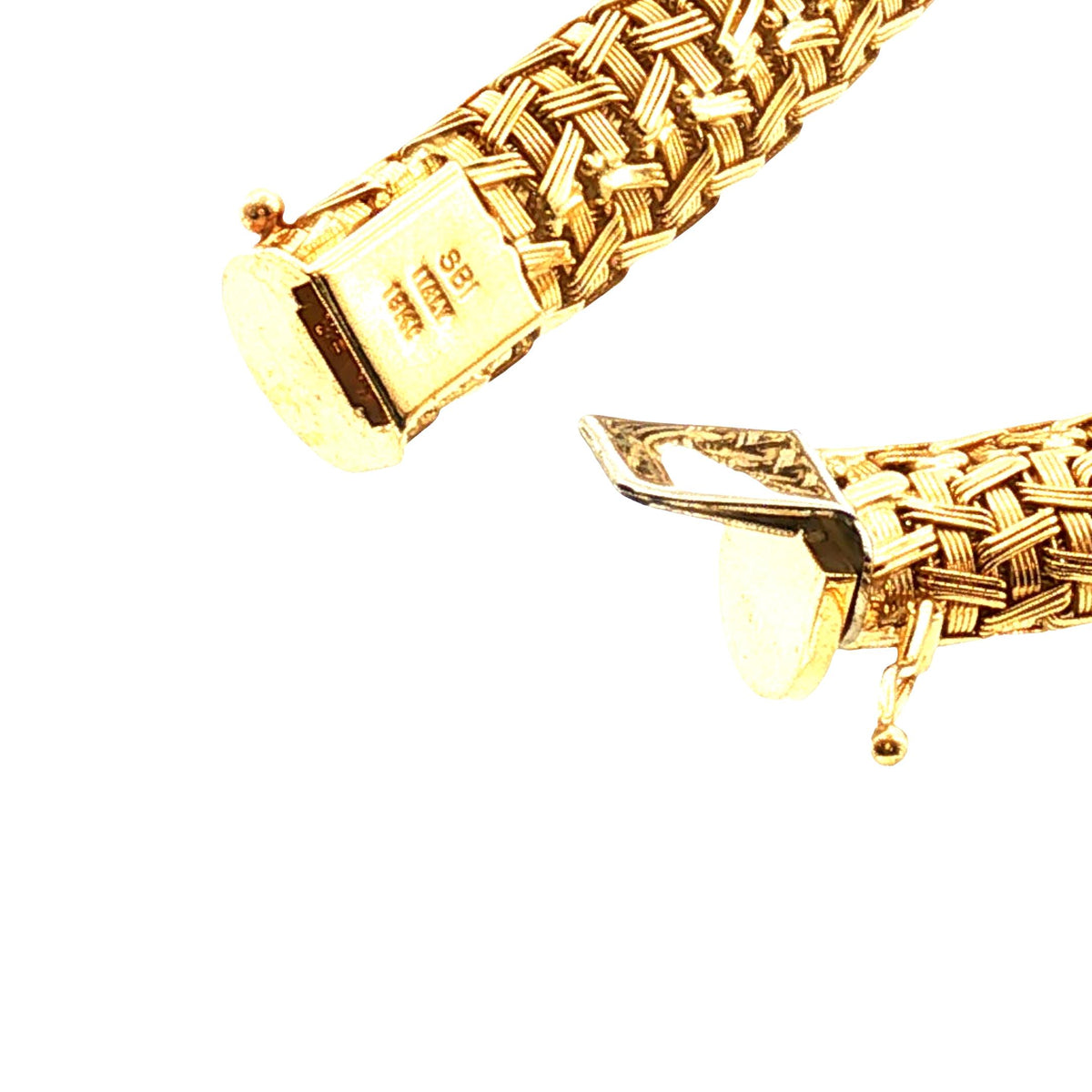Late 20th-Century 18 karat Yellow Gold 17" Italian Tubular Woven Mesh Necklace