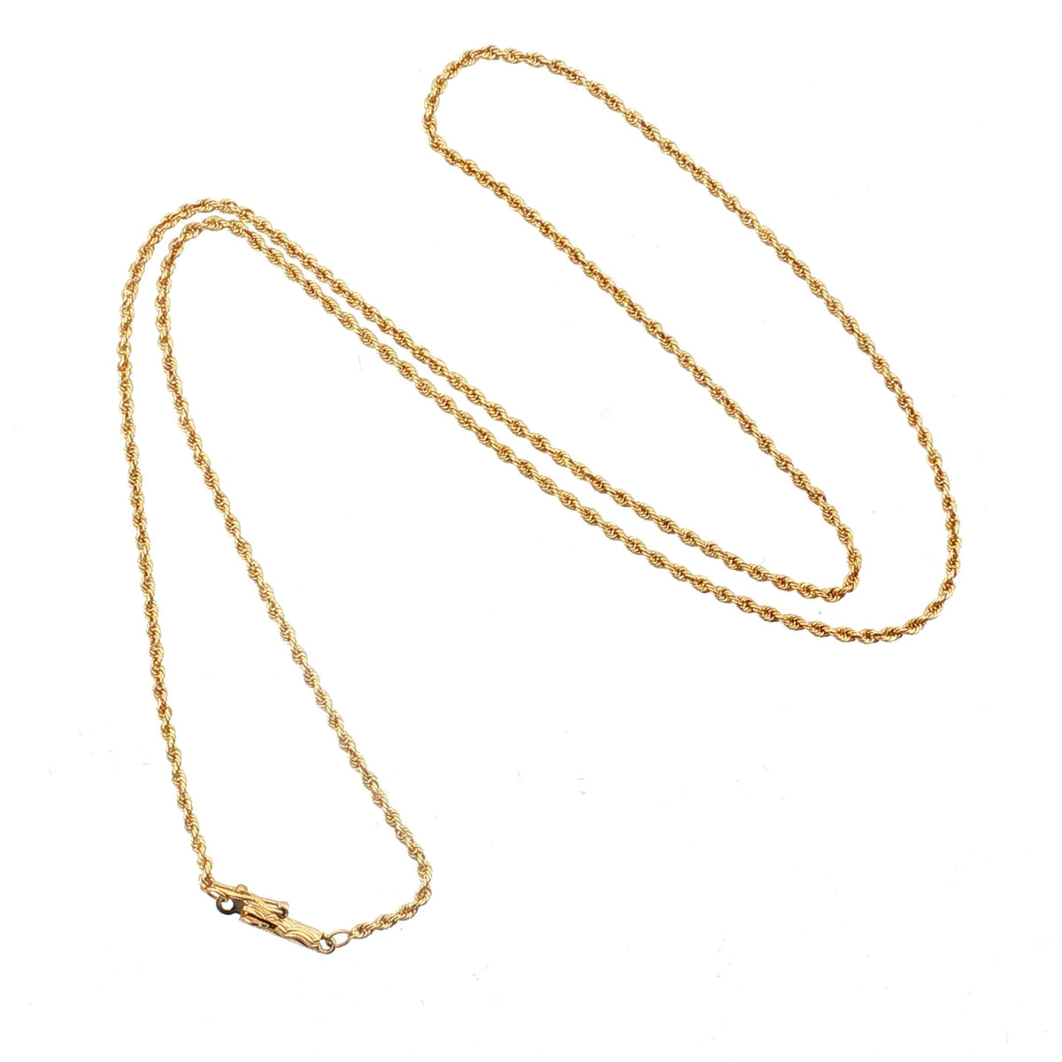 Late 20th-Century 14 Karat Yellow Gold 20" Solid Rope Chain