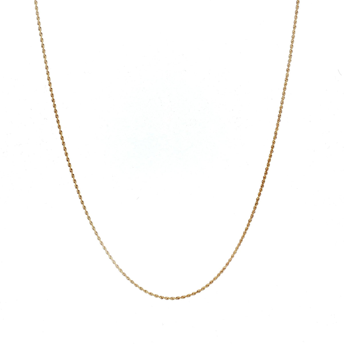 Late 20th-Century 14 Karat Yellow Gold 20" Solid Rope Chain