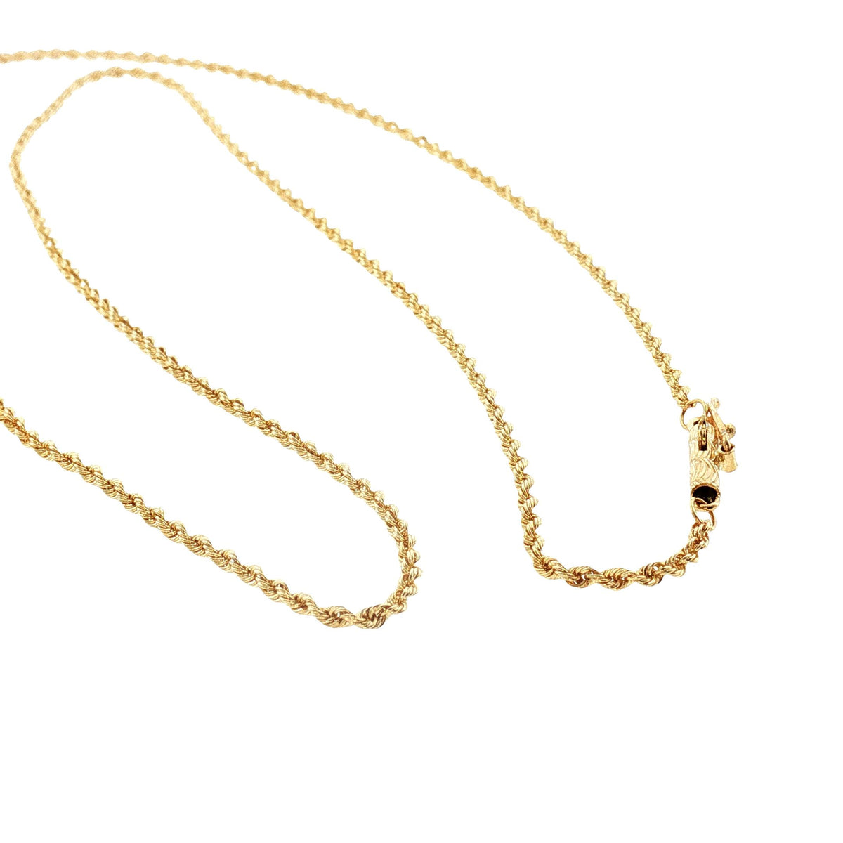 Late 20th-Century 14 Karat Yellow Gold 20" Solid Rope Chain