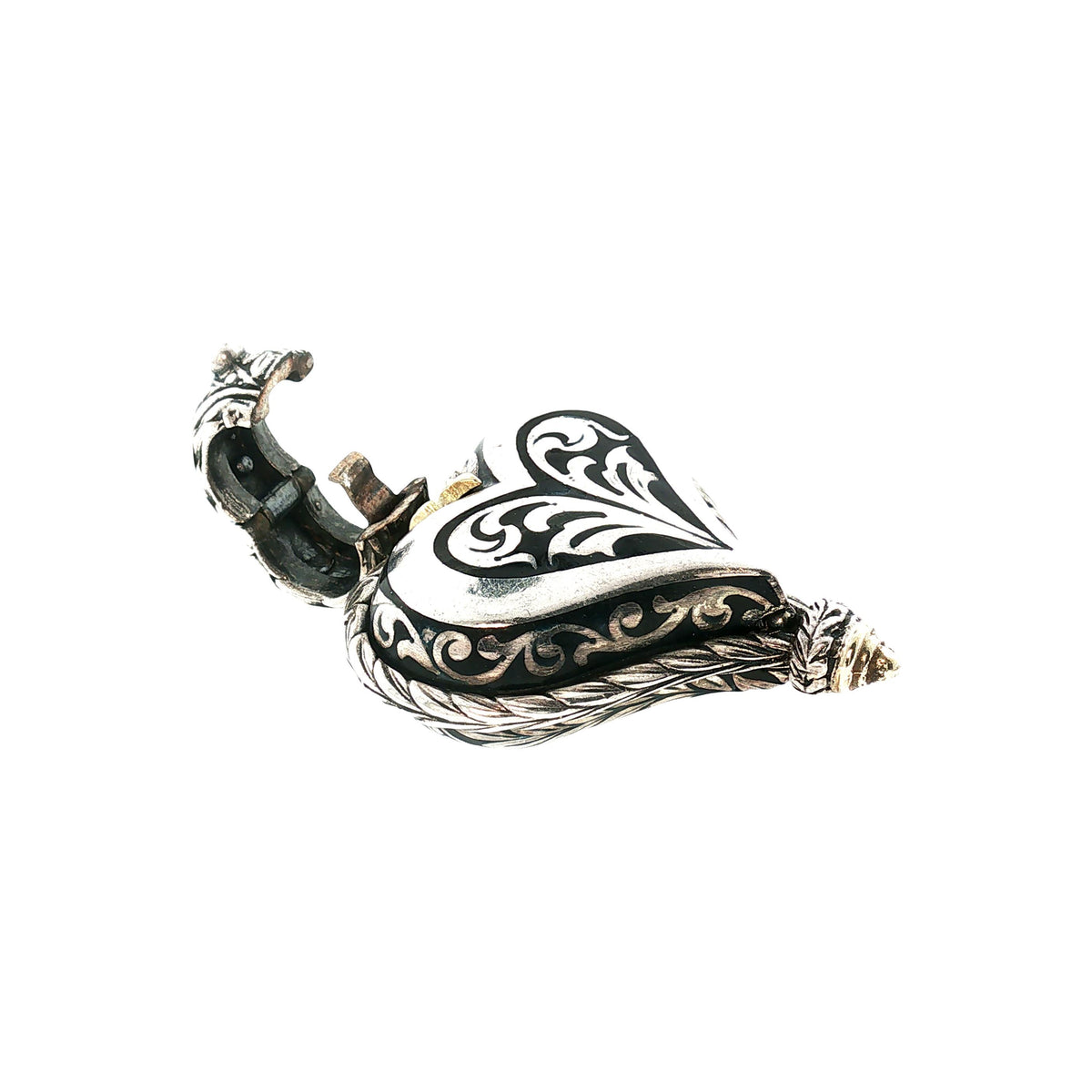 Late 20th-Century Sterling and 18k Bowman Original Reversible Heart Necklace