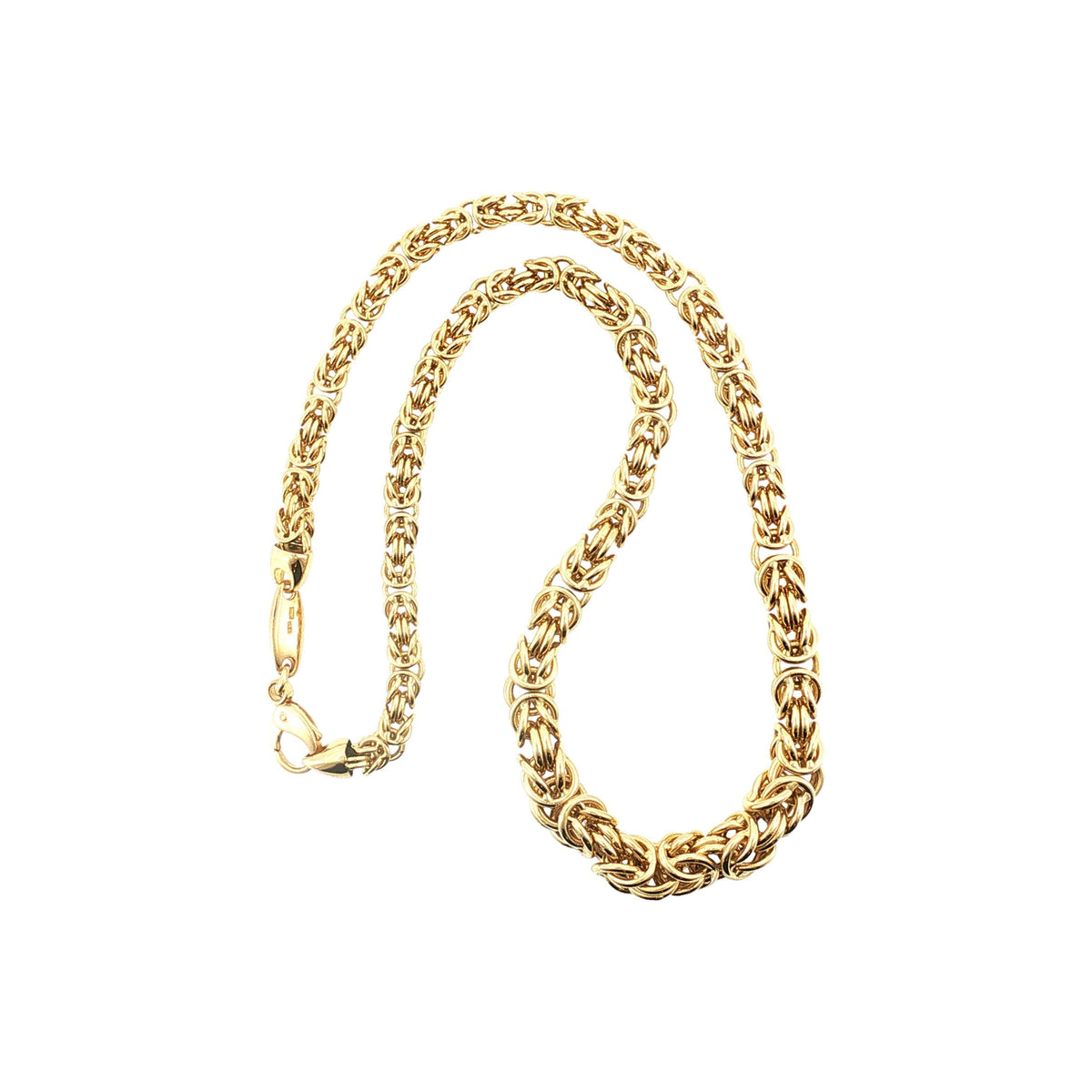 Late 20th-Century 9 to 5.5mm Graduated 18" Solid Byzantine Link Necklace