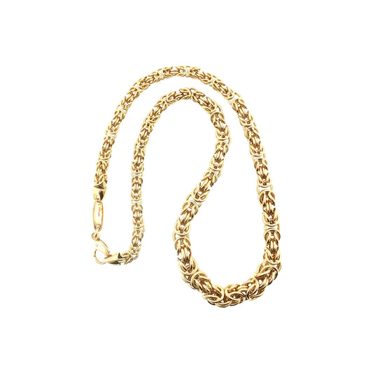 Late 20th-Century 9 to 5.5mm Graduated 18" Solid Byzantine Link Necklace