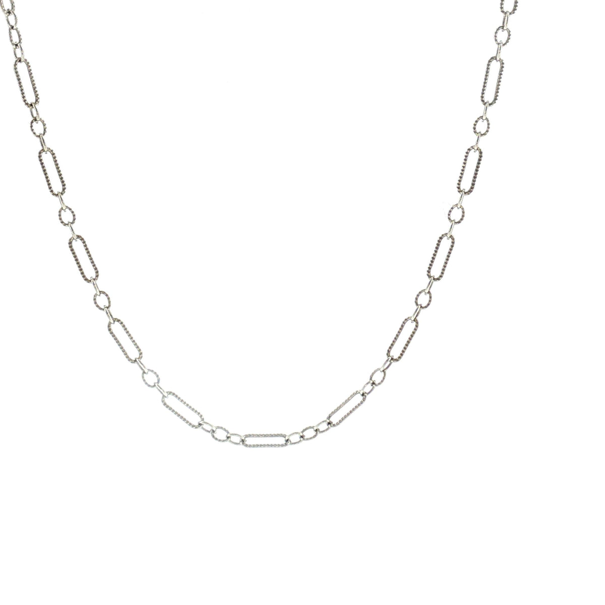 Late 20th-Century 16" 1.7mm Textured Alternating Cable Neckchain