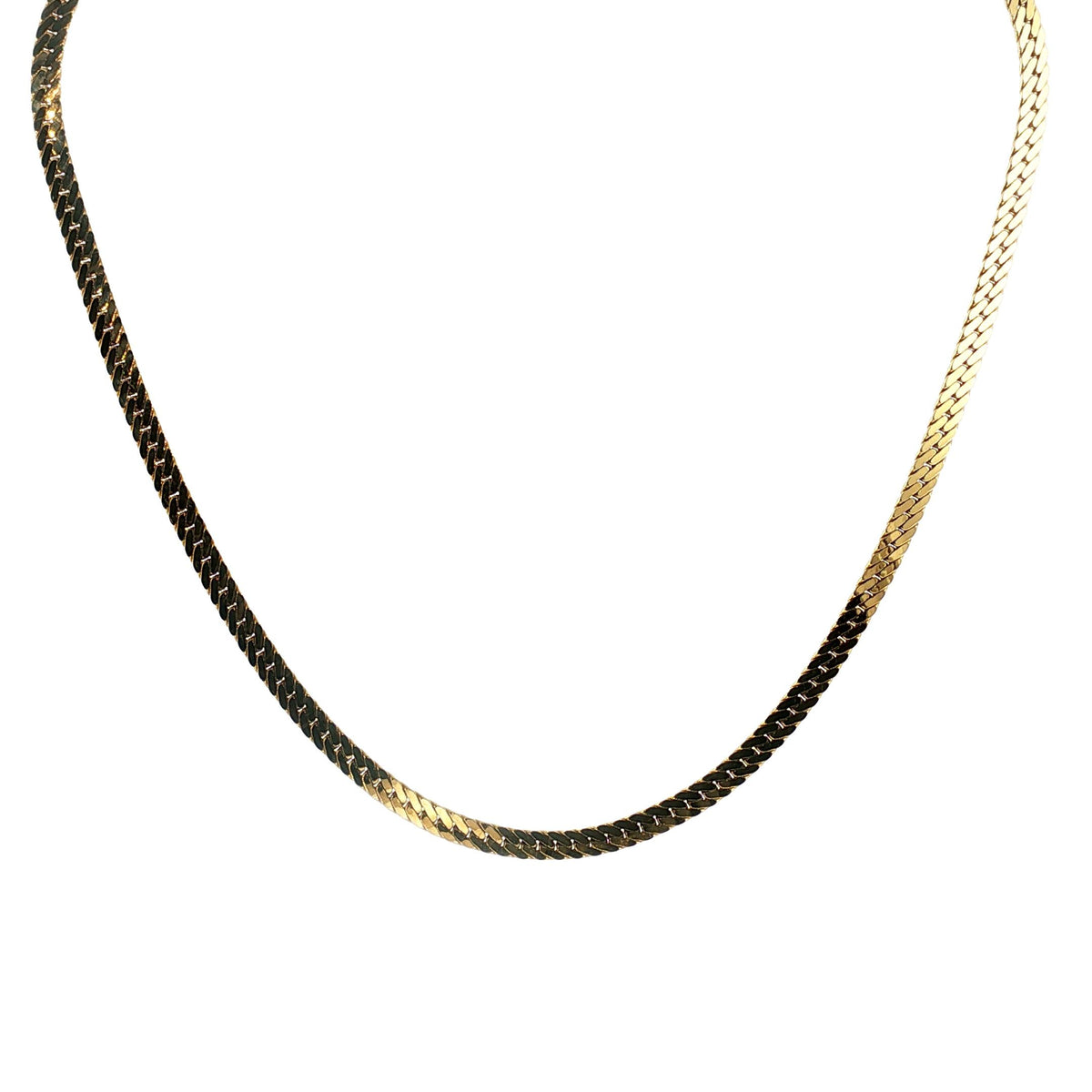 A Late 20th-Century 5mm 20" Solid Herringbone Necklace