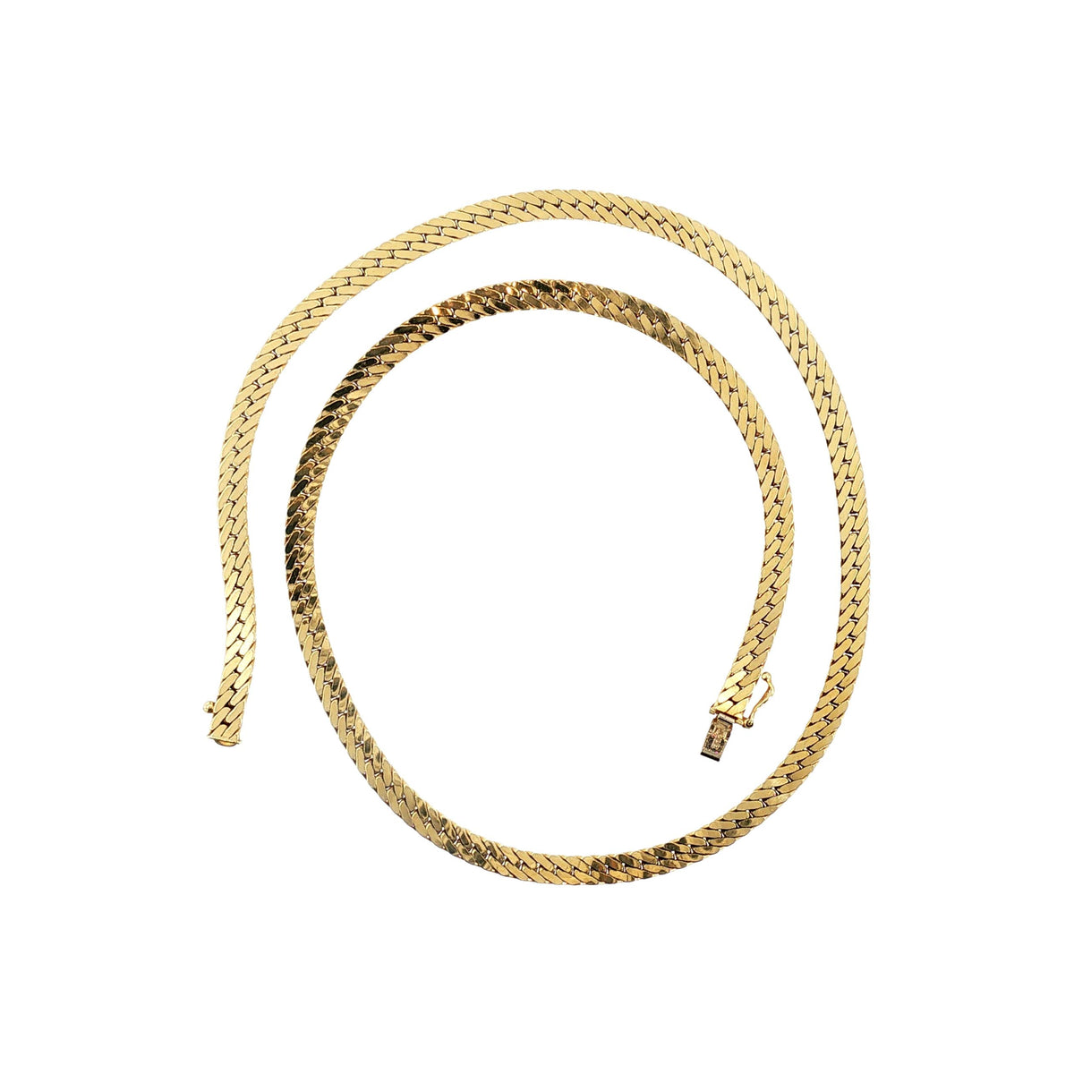 A Late 20th-Century 5mm 20" Solid Herringbone Necklace