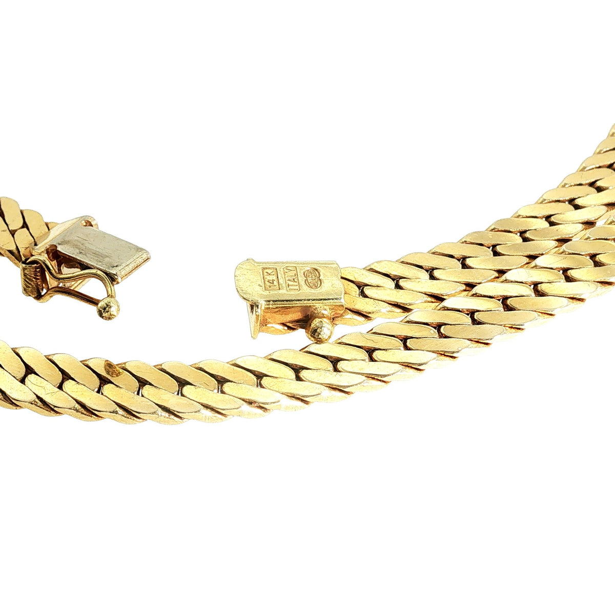 A Late 20th-Century 5mm 20" Solid Herringbone Necklace