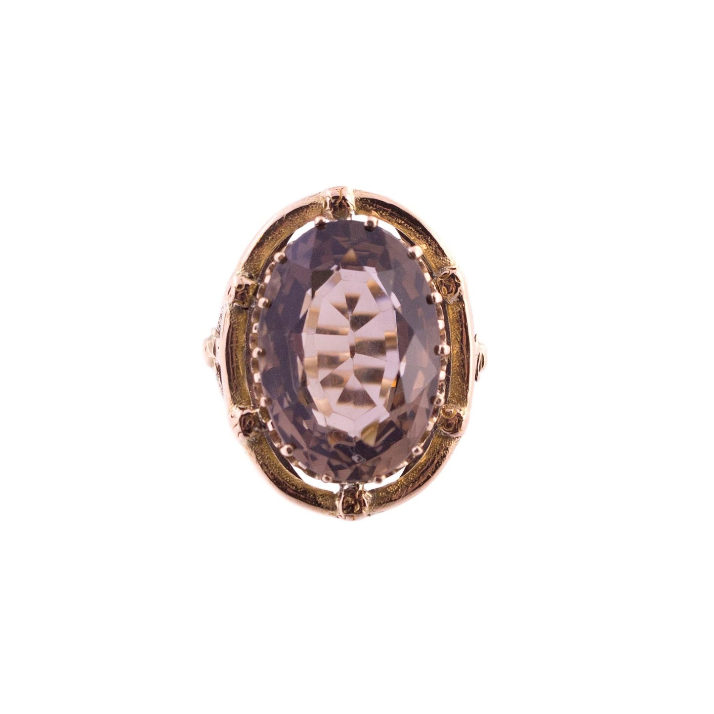 14K Gold Large Smoky Quartz Ring