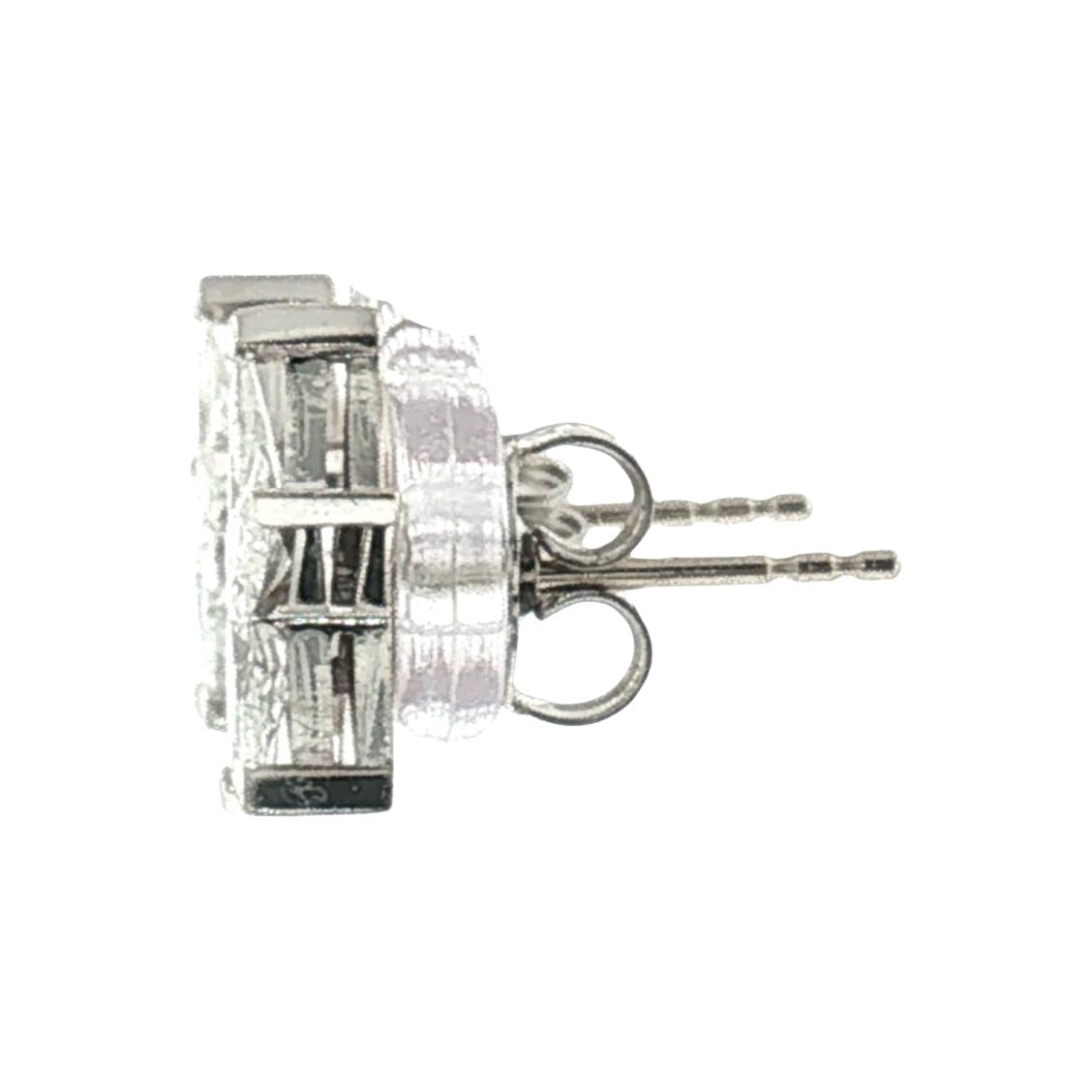 Late 20th-Century 18k White Gold Invisibly Set Star Earrings