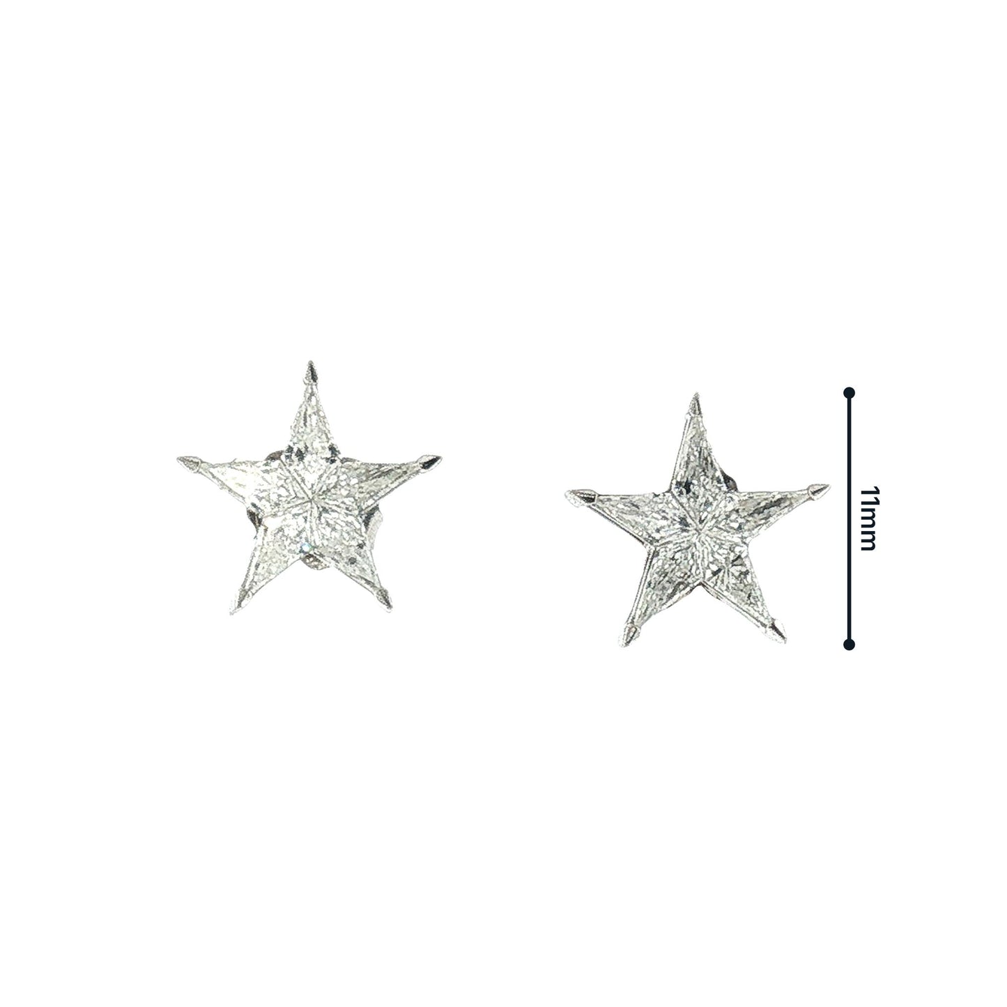 Late 20th-Century 18k White Gold Invisibly Set Star Earrings