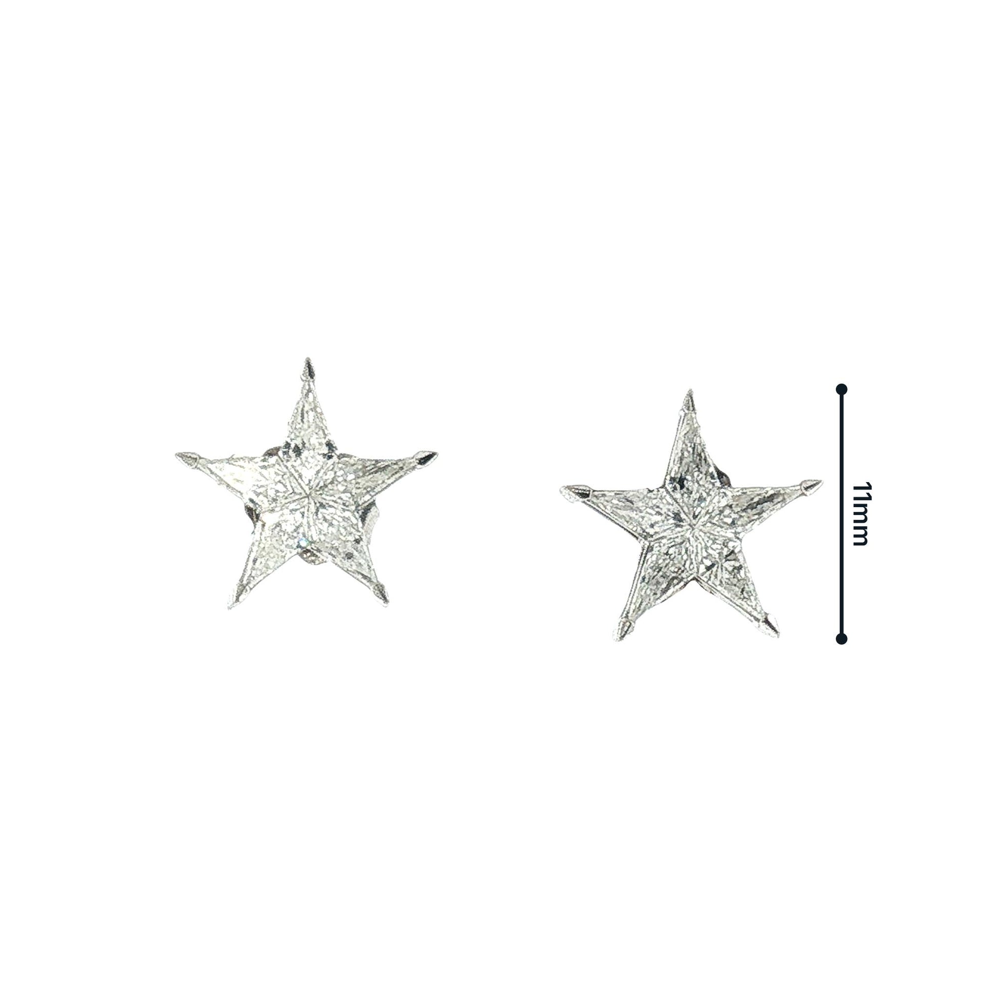 Late 20th-Century 18k White Gold Invisibly Set Star Earrings