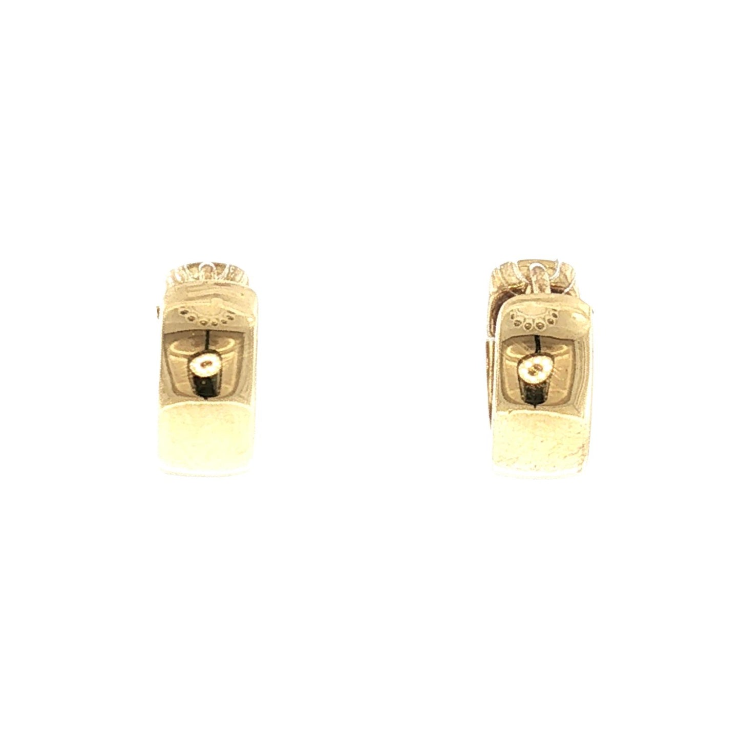 Late 20th-Century 18k Yellow Gold Natural Diamond Pave Earrings