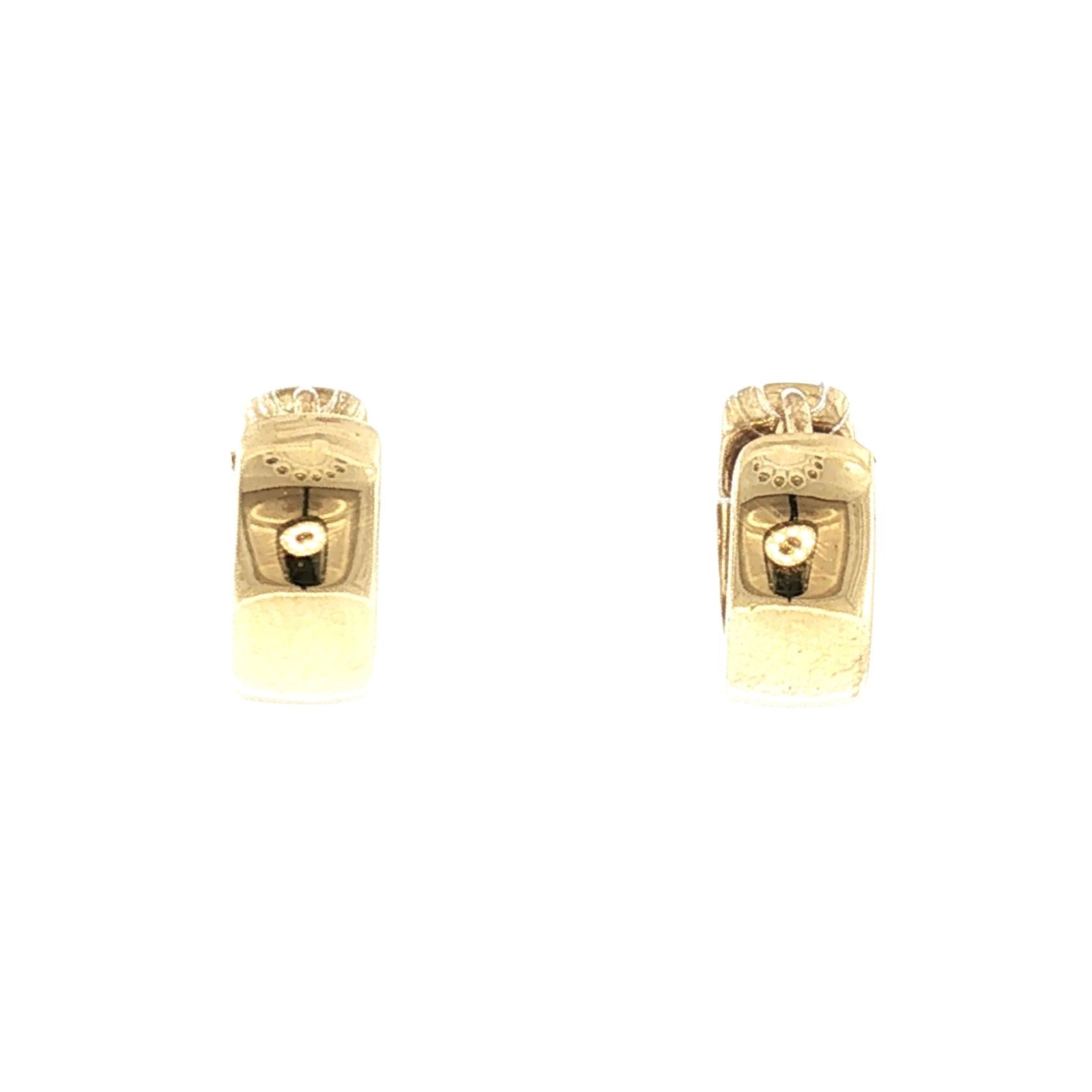 Late 20th-Century 18k Yellow Gold Natural Diamond Pave Earrings