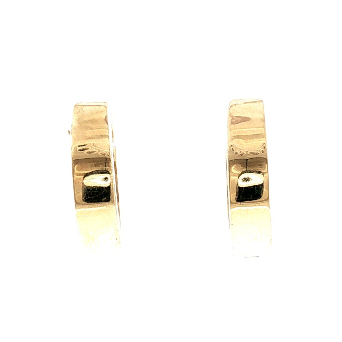 Late 20th-Century 14k Yellow Gold Diamond Hinged Hoop Earrings