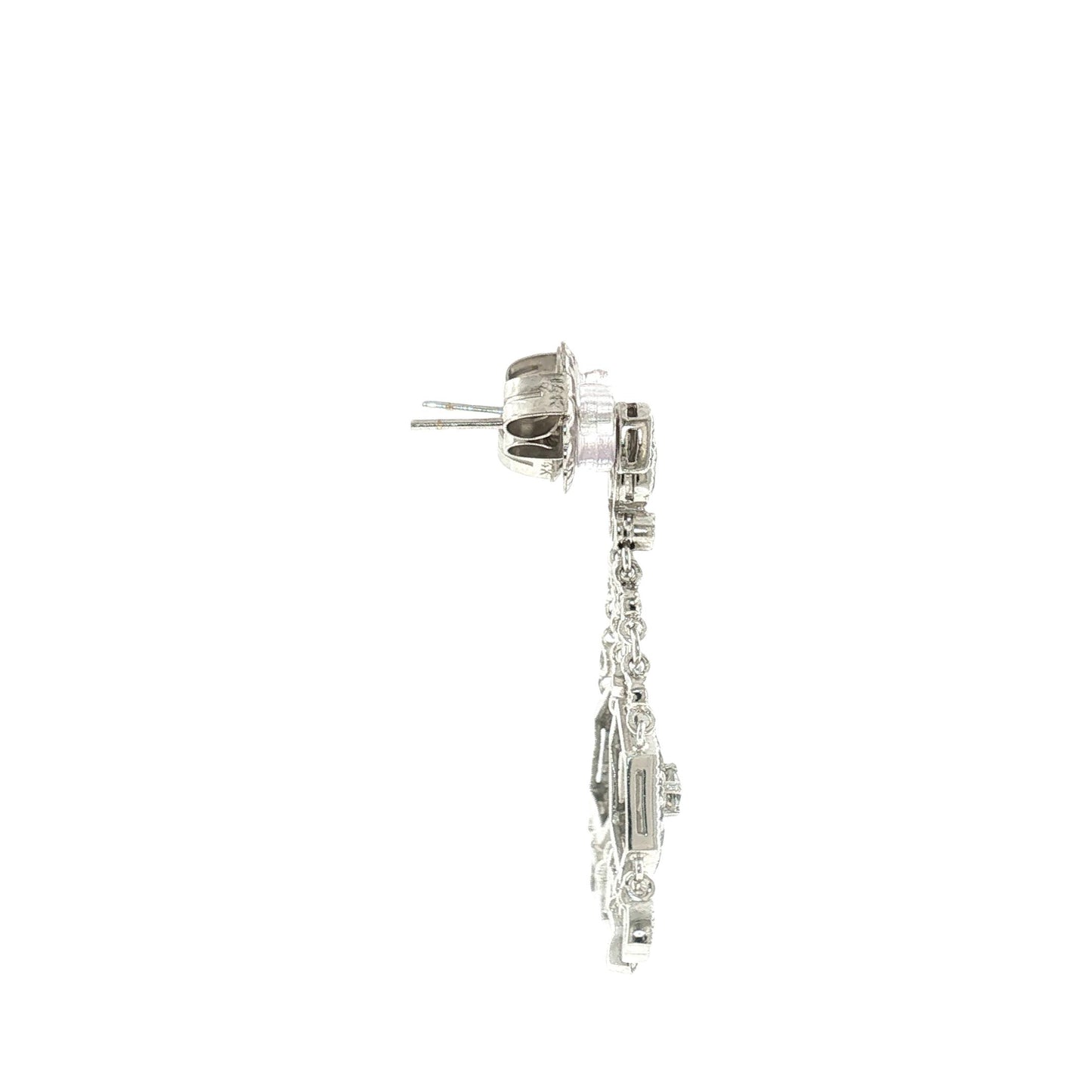 Late 20th-Century Victorian Style Natural Diamond Dangle Earrings