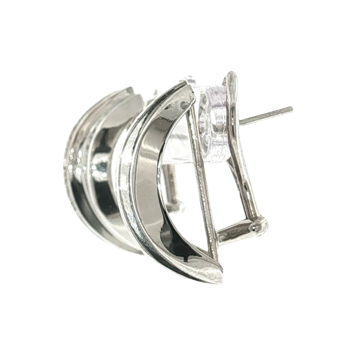 Late 20th-Century 2.75 Carat Total Weight Natural Diamond Half Hoop Earrings