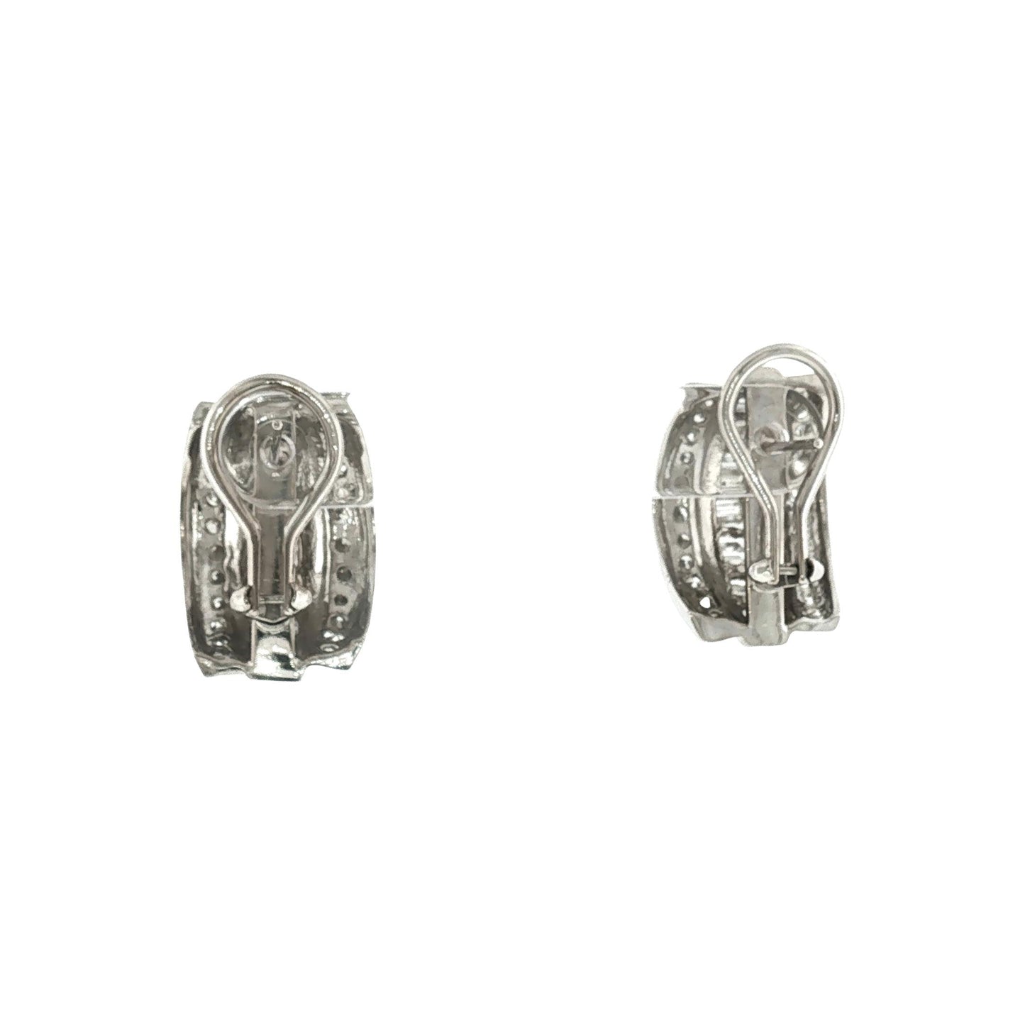 Late 20th-Century 2.75 Carat Total Weight Natural Diamond Half Hoop Earrings