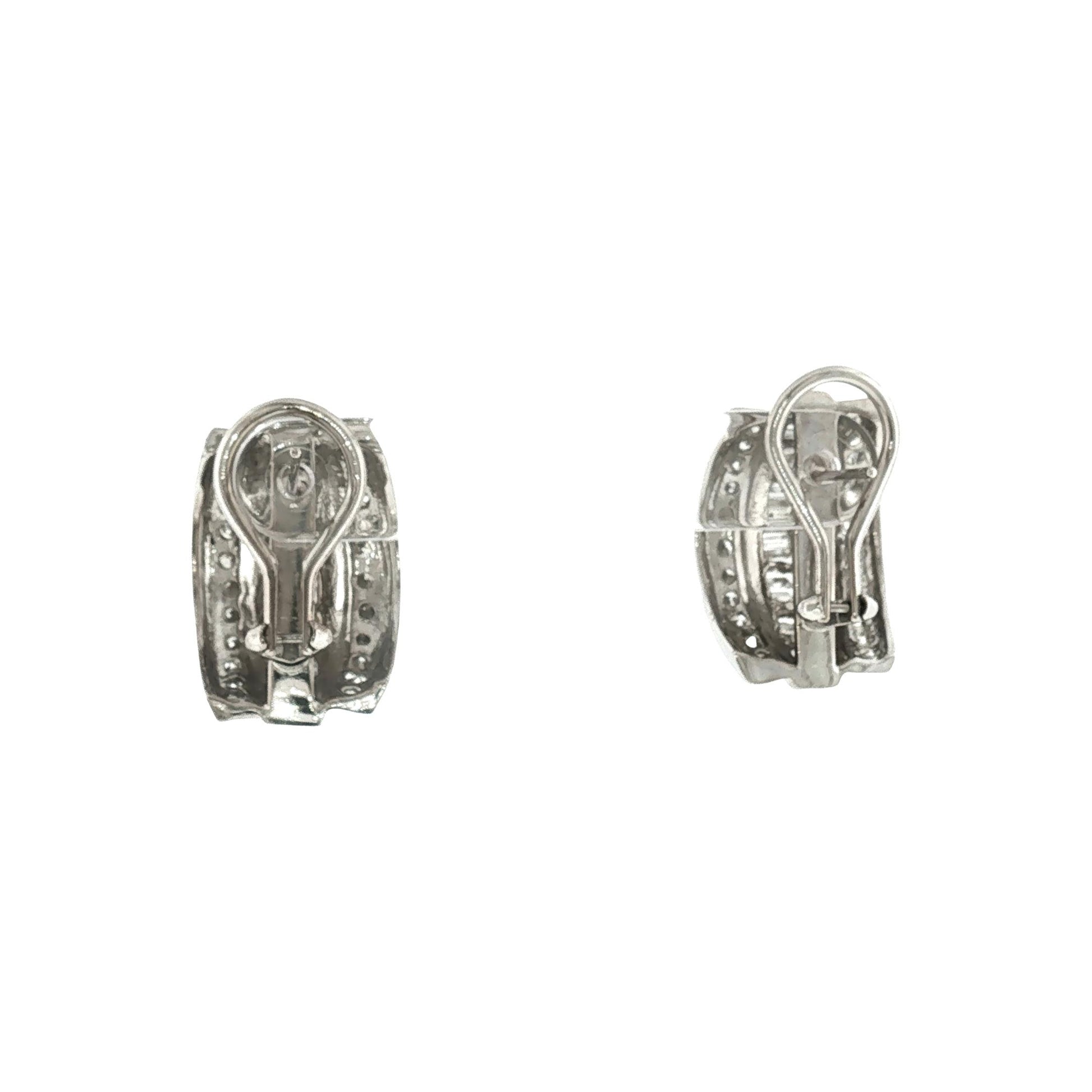Late 20th-Century 2.75 Carat Total Weight Natural Diamond Half Hoop Earrings
