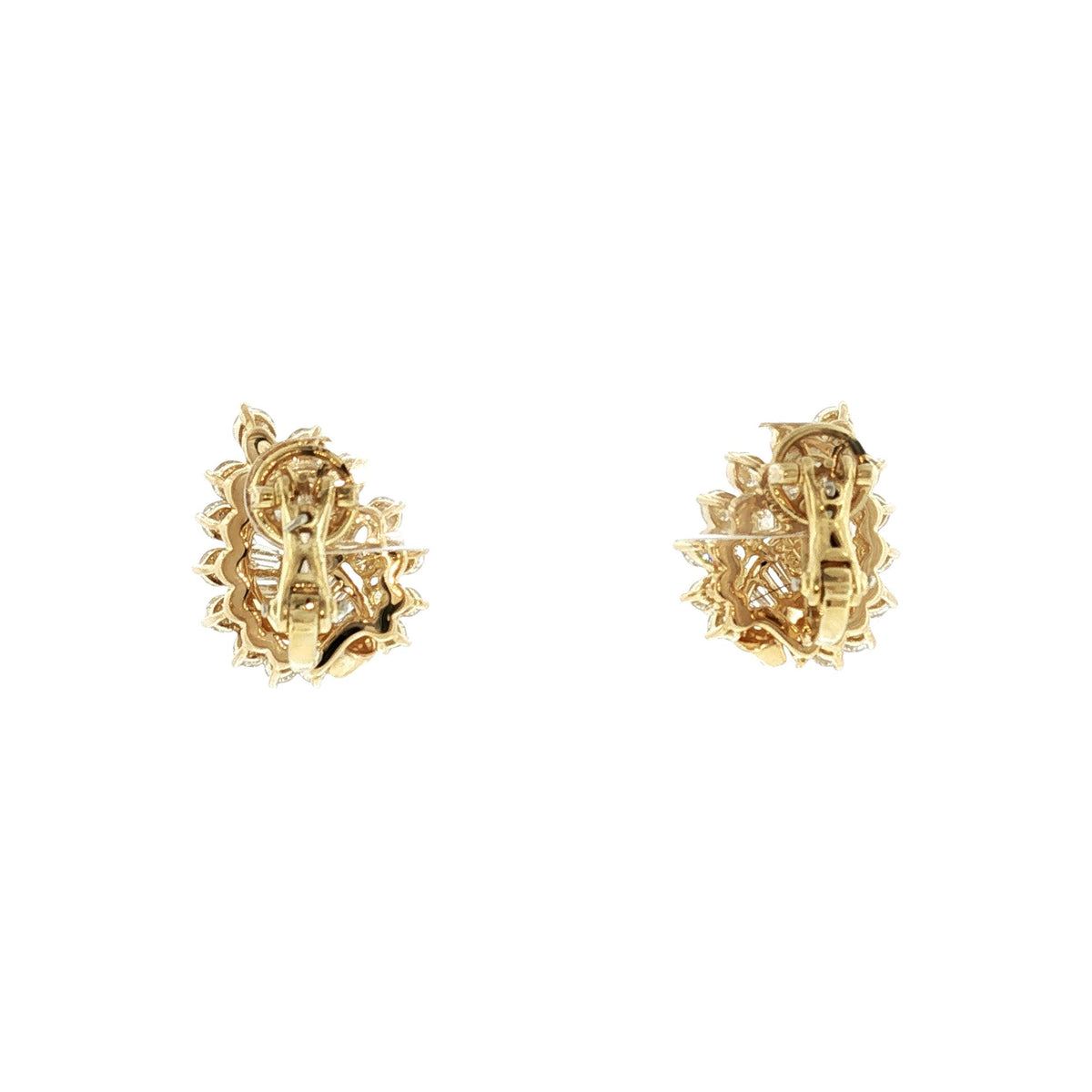 Mid-Century 18 Karat Yellow Gold Kurt Wayne Diamond Spray Earrings