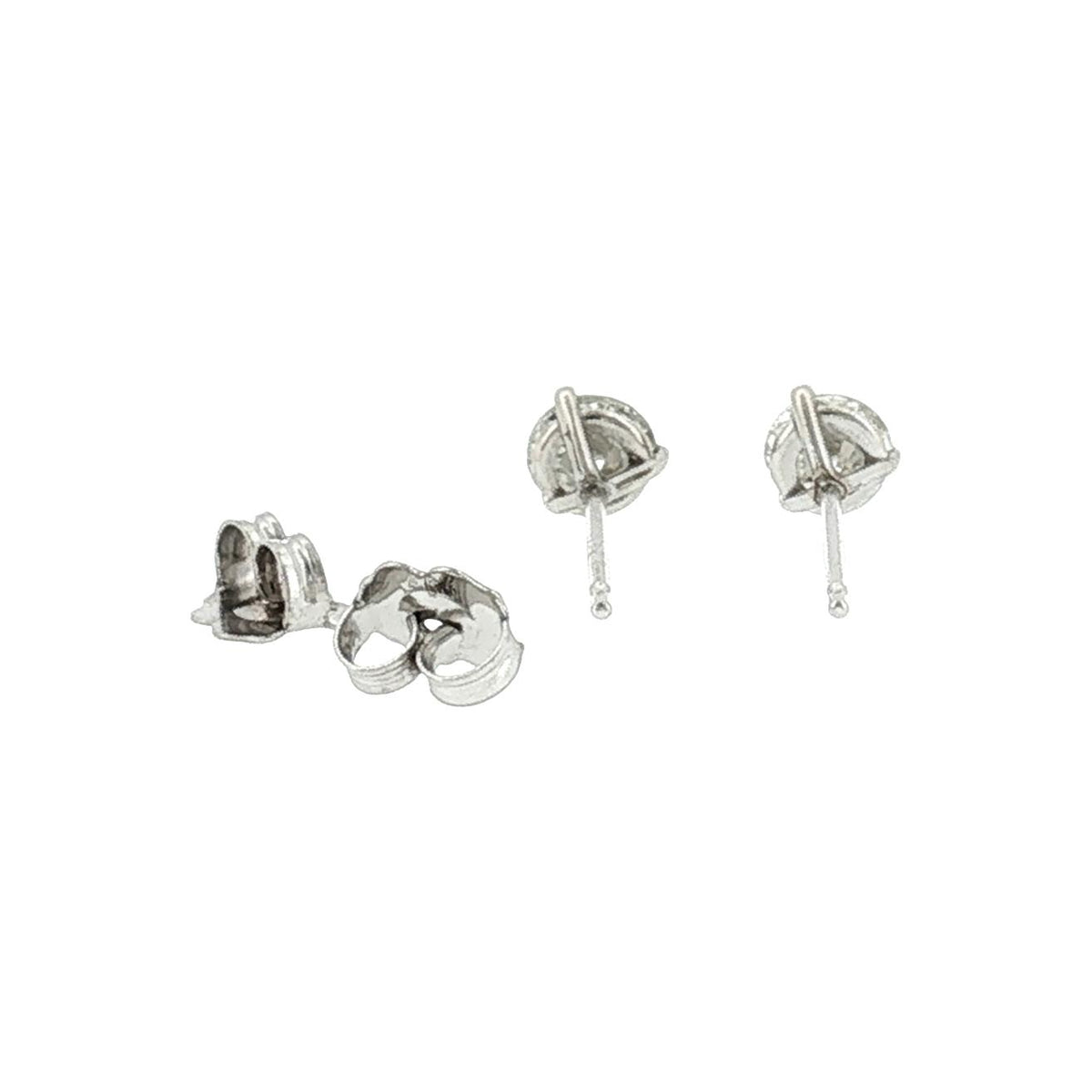 Vintage 14 Karat White Gold Natural .080 Carat Diamond Stud Earrings