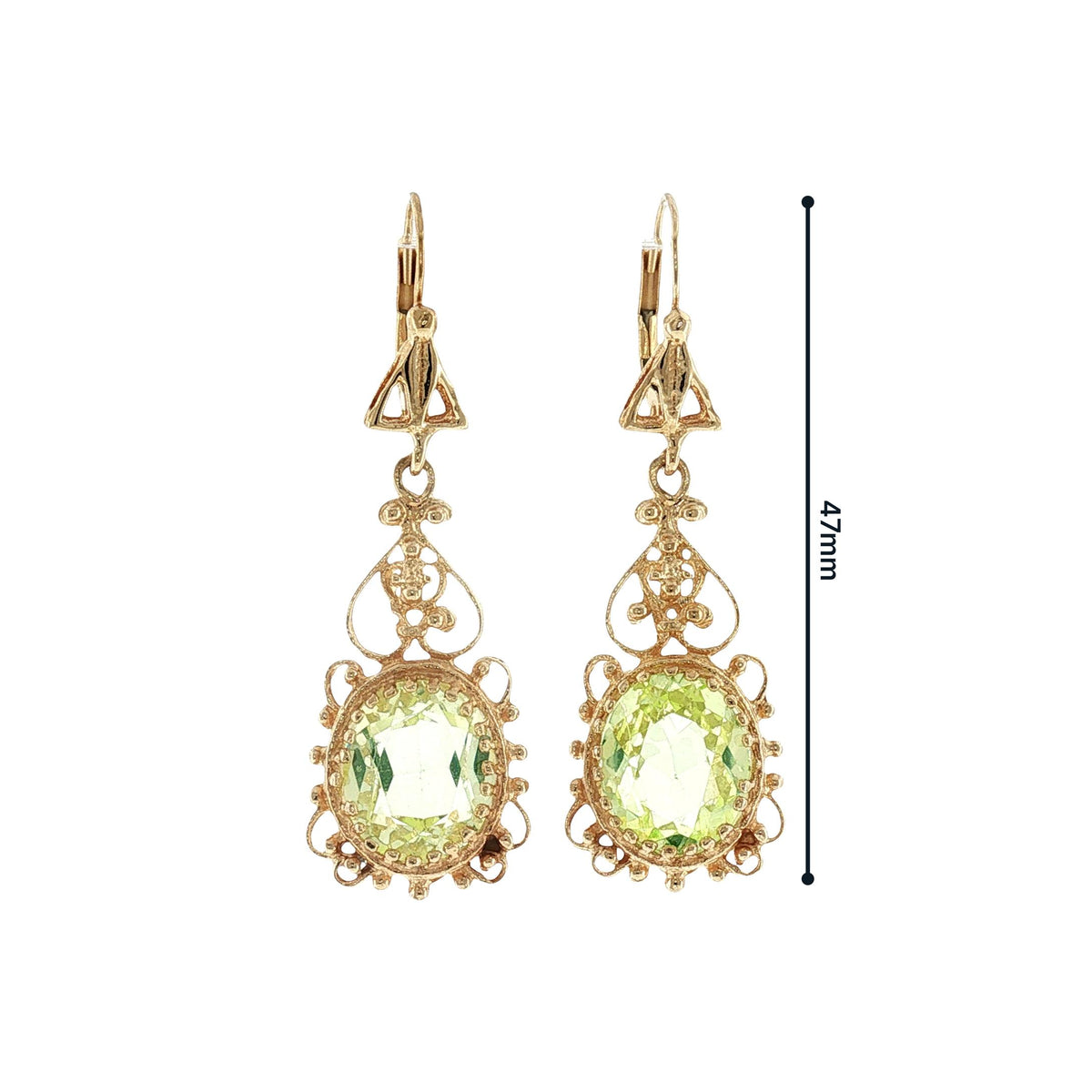 Mid-Century Victorian Revival Lab Grown Sapphire Drop Earrings