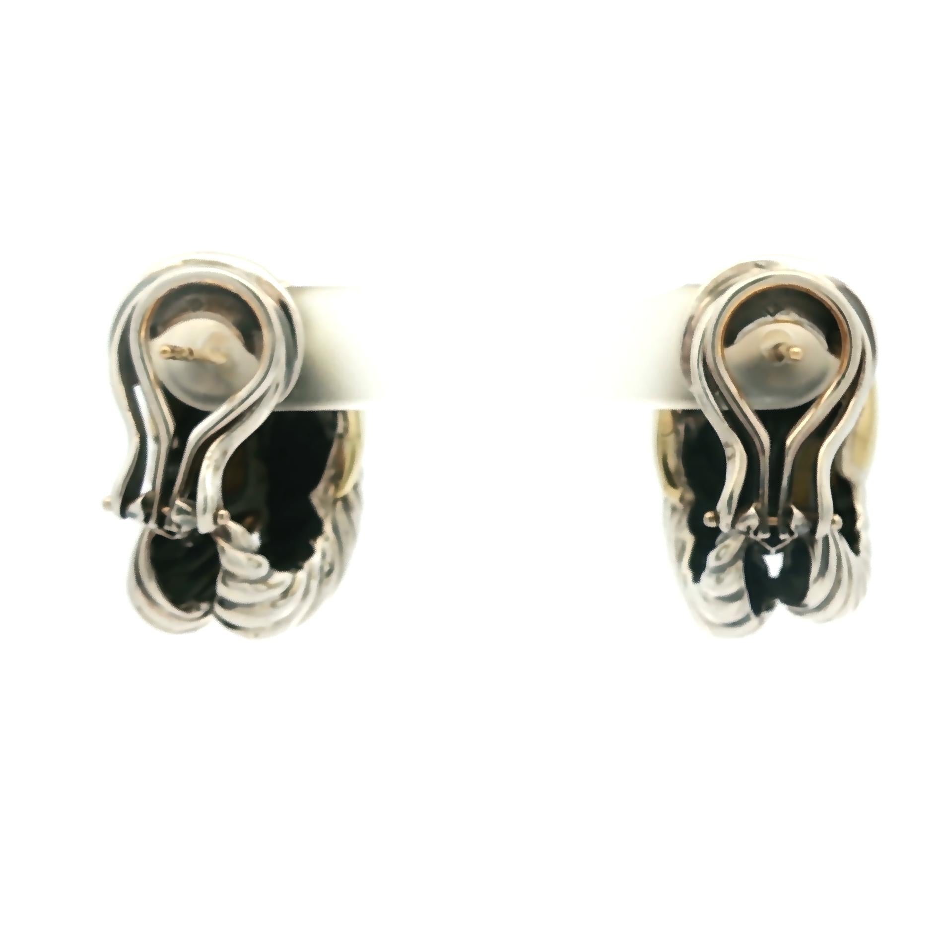 Vintage Yurman Sterling and 14k Labyrinth Cable Knot Earrings