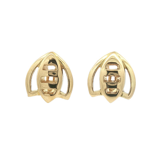 Vintage-contemporary Designed 18k yellow gold Bee Earring with Omega Clips