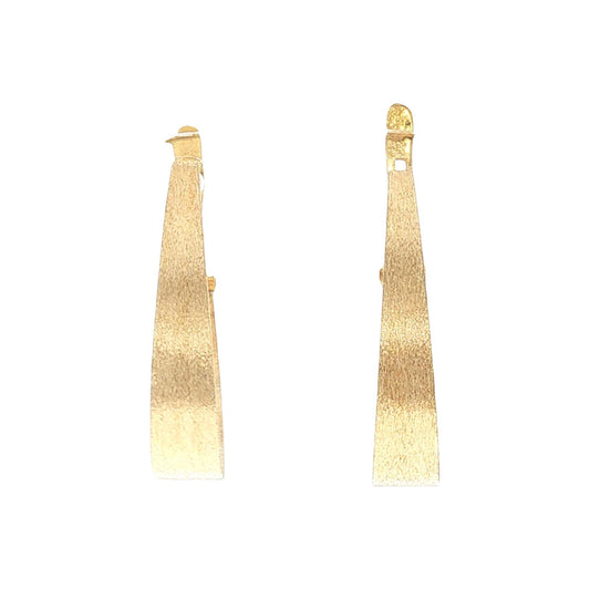 Late 20th Century 18k Yellow Gold Textured J-hoop Earrings