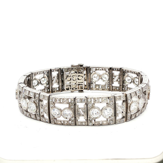 Platinum eight carat total weight Deco style bracelet