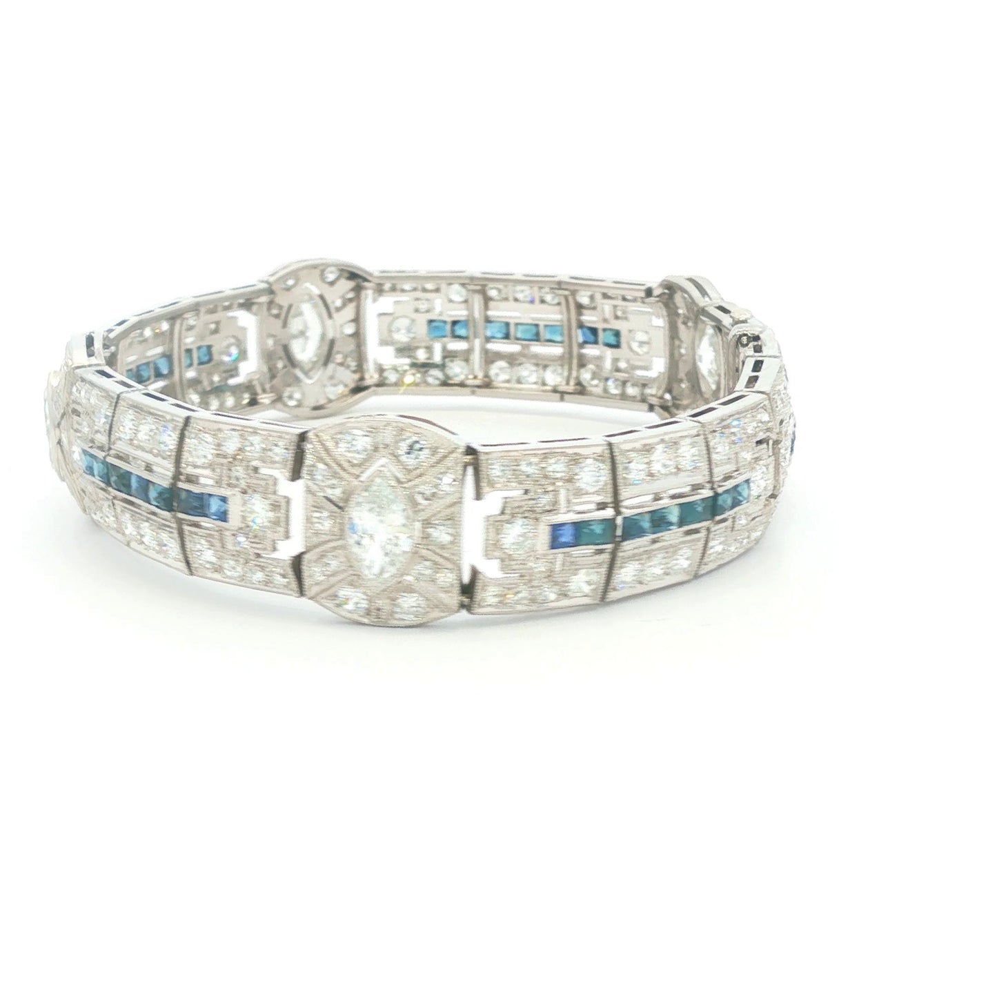 Art Deco Platinum Bracelet with 200 Diamonds weighing 4.4 carats total weight