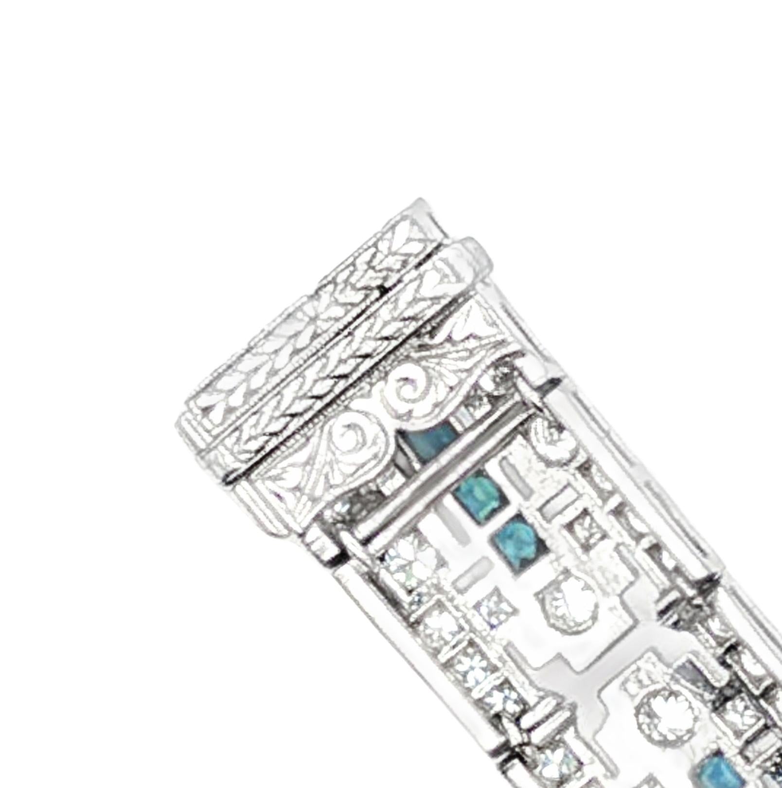 Art Deco Platinum Bracelet with 200 Diamonds weighing 4.4 carats total weight