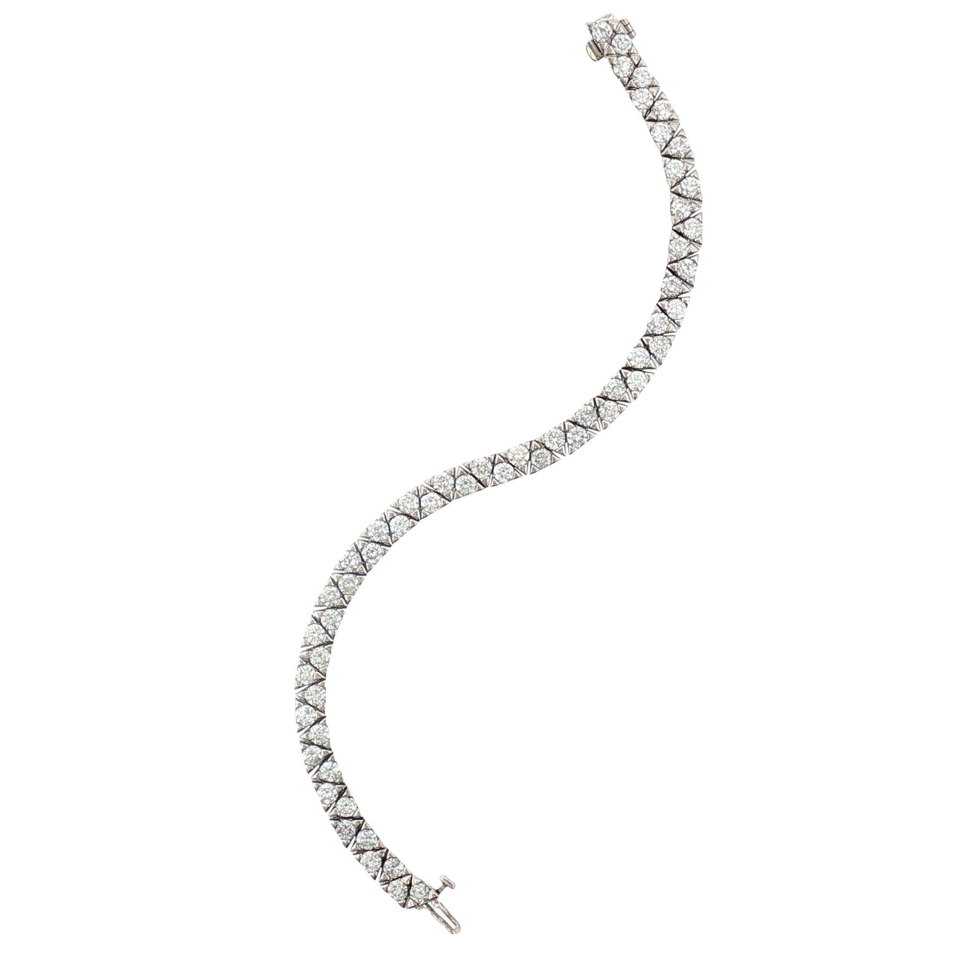 Late 20th century 14K white gold 56 diamonds weighing approximately 6.5 carats