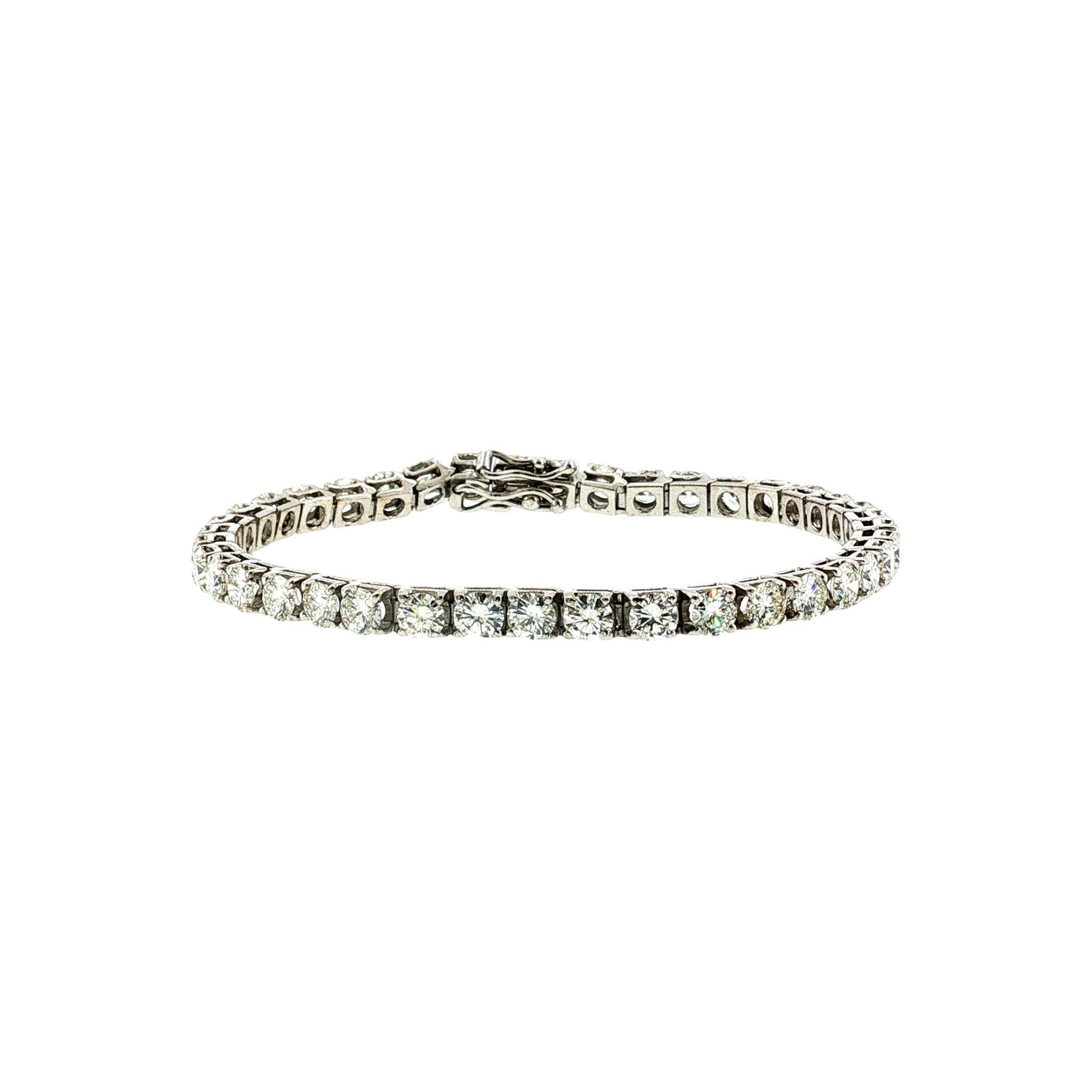 21st-Century 14k White Gold 40 Diamonds Weigh Approximately 10 Carats Bracelet