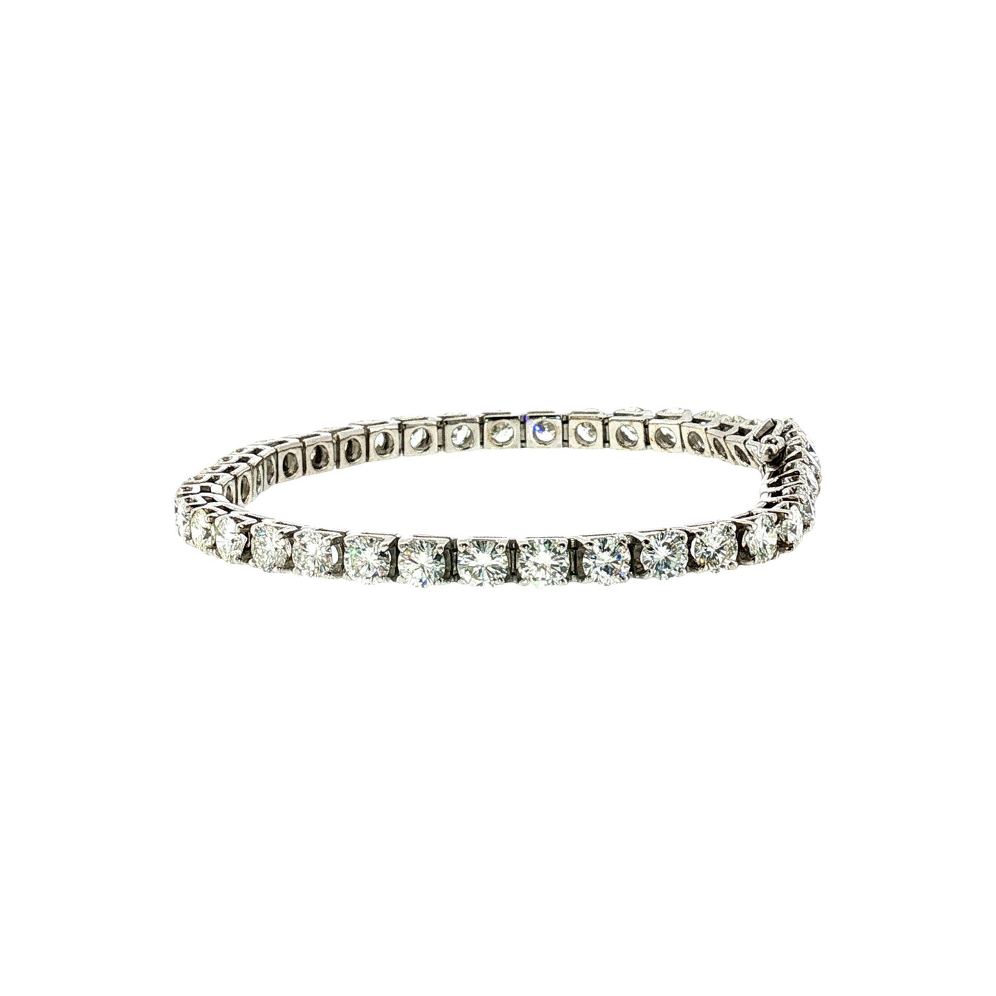 21st-Century 14k White Gold 40 Diamonds Weigh Approximately 10 Carats Bracelet
