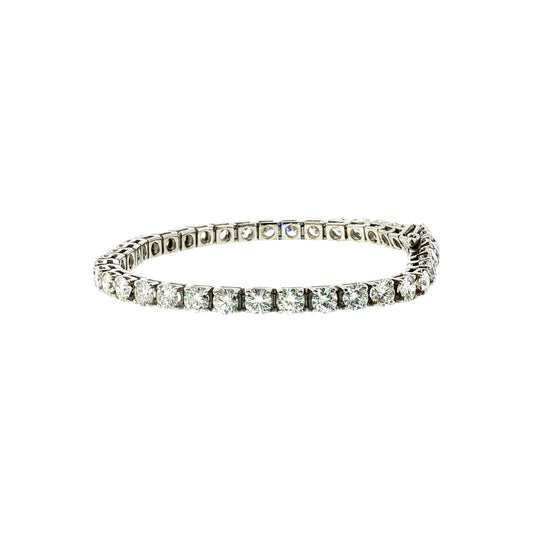21st-Century 14k White Gold 40 Diamonds Weigh Approximately 10 Carats Bracelet