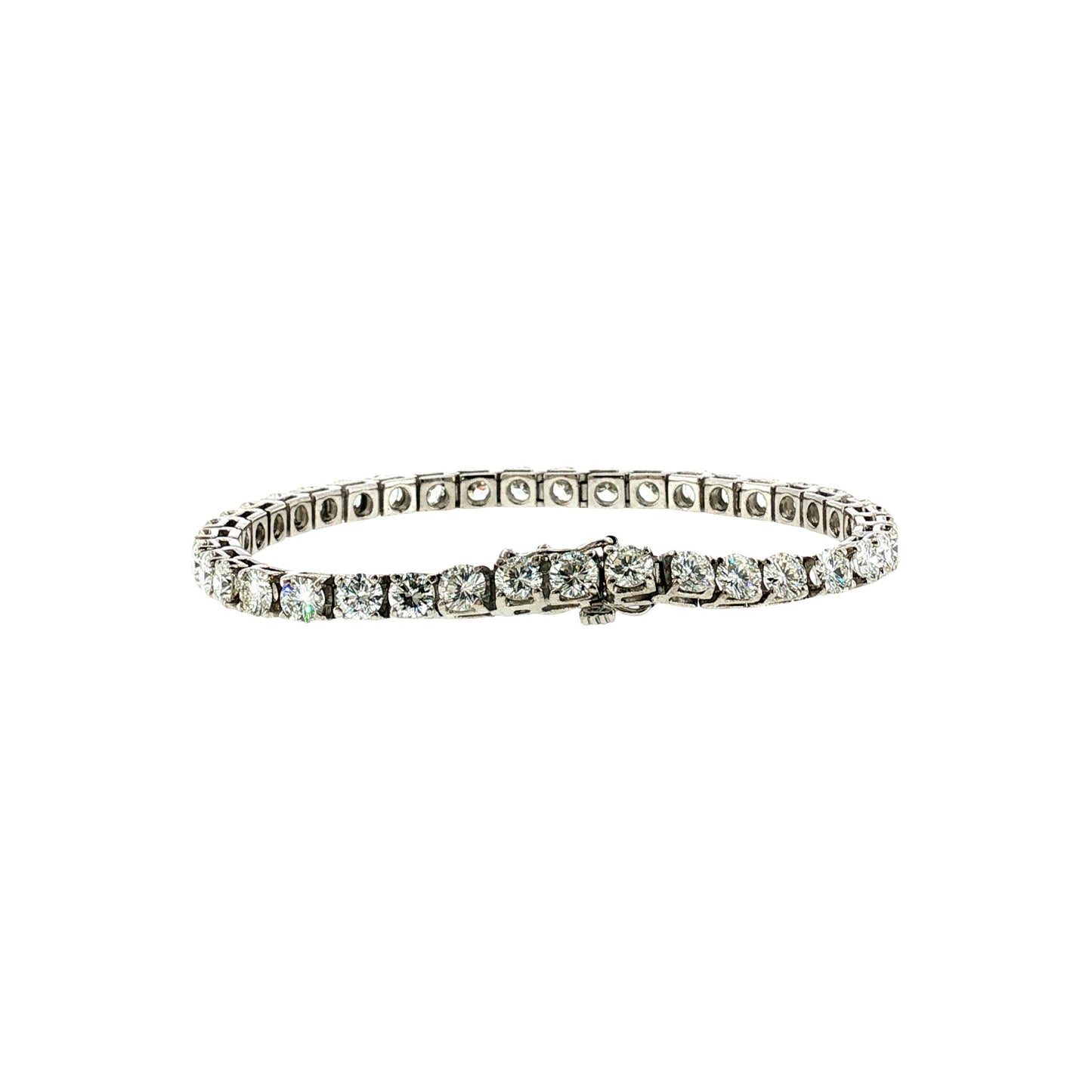 21st-Century 14k White Gold 40 Diamonds Weigh Approximately 10 Carats Bracelet