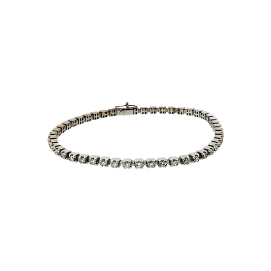 21st-Century 14k White Gold 48 Natural Diamonds Weighing 2.9 Carat Bracelet