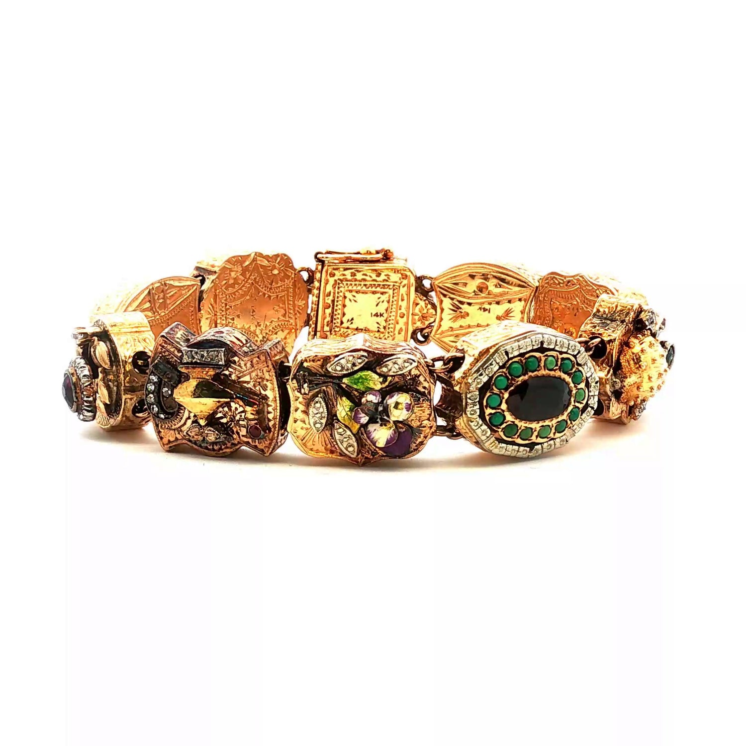 Turn of the century hand engraved slide bracelet