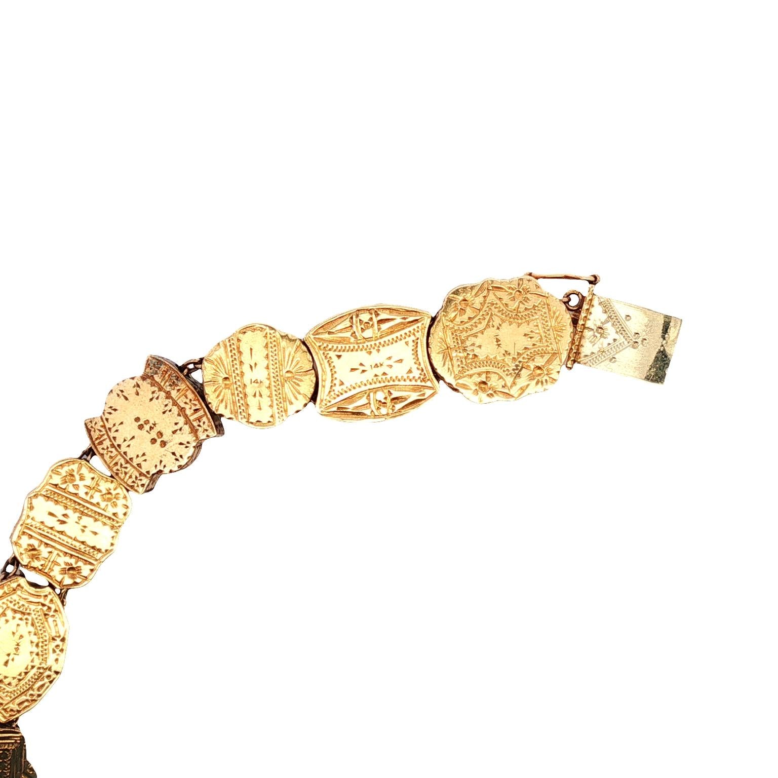 Turn of the century hand engraved slide bracelet