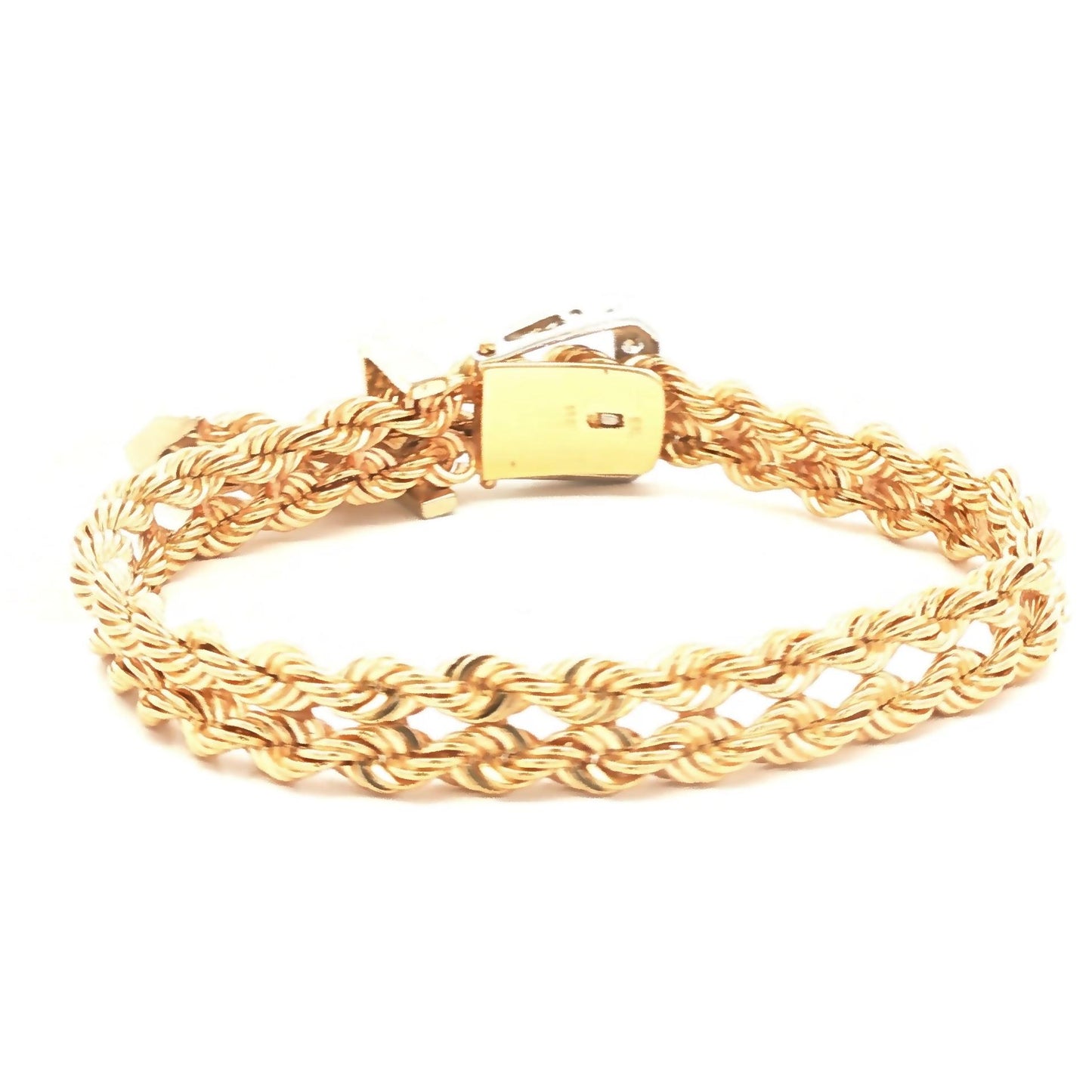 Vintage 1960s Adjustable Length 16 diamond Buckle Bracelet