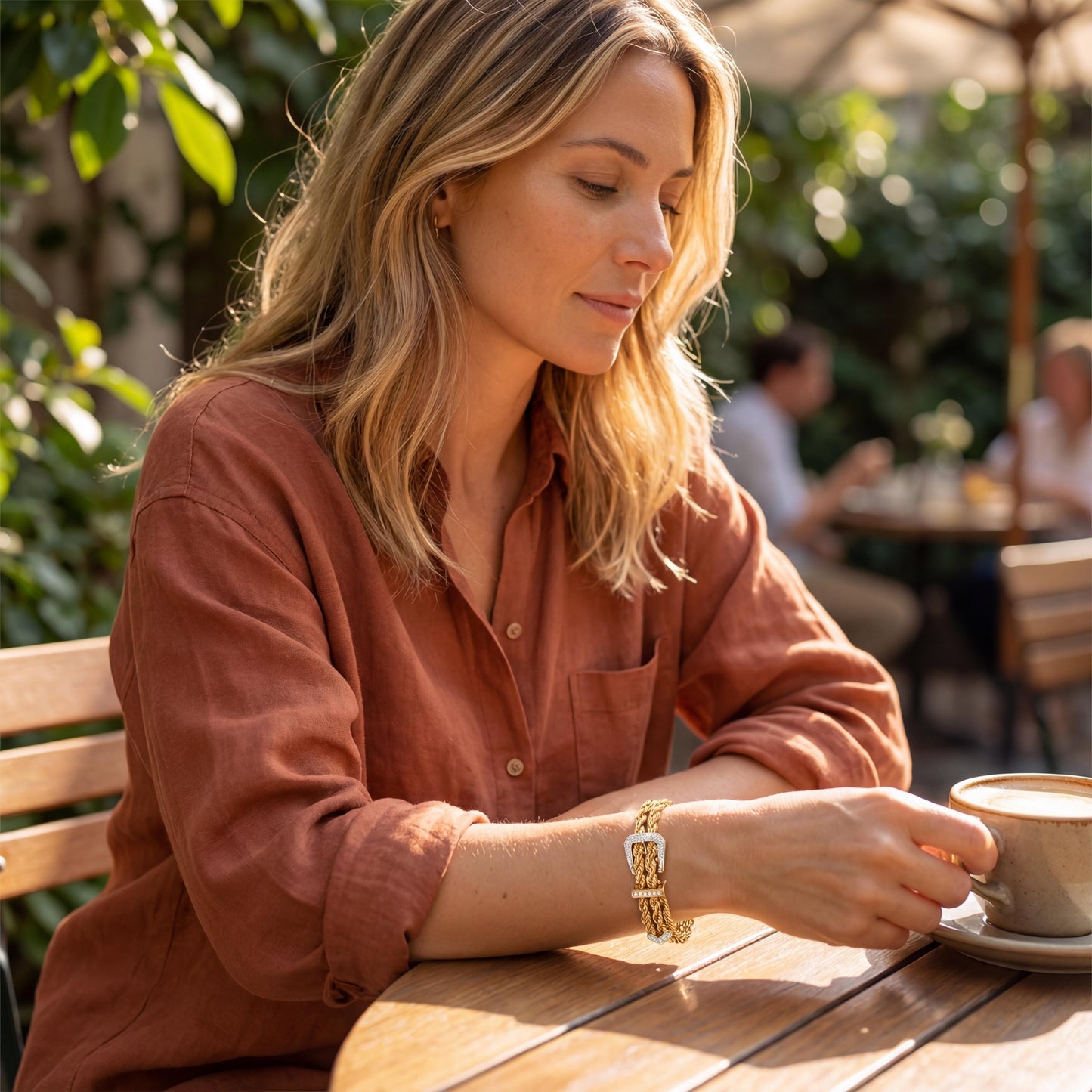 Vintage 1960s Adjustable Length 16 diamond Buckle Bracelet