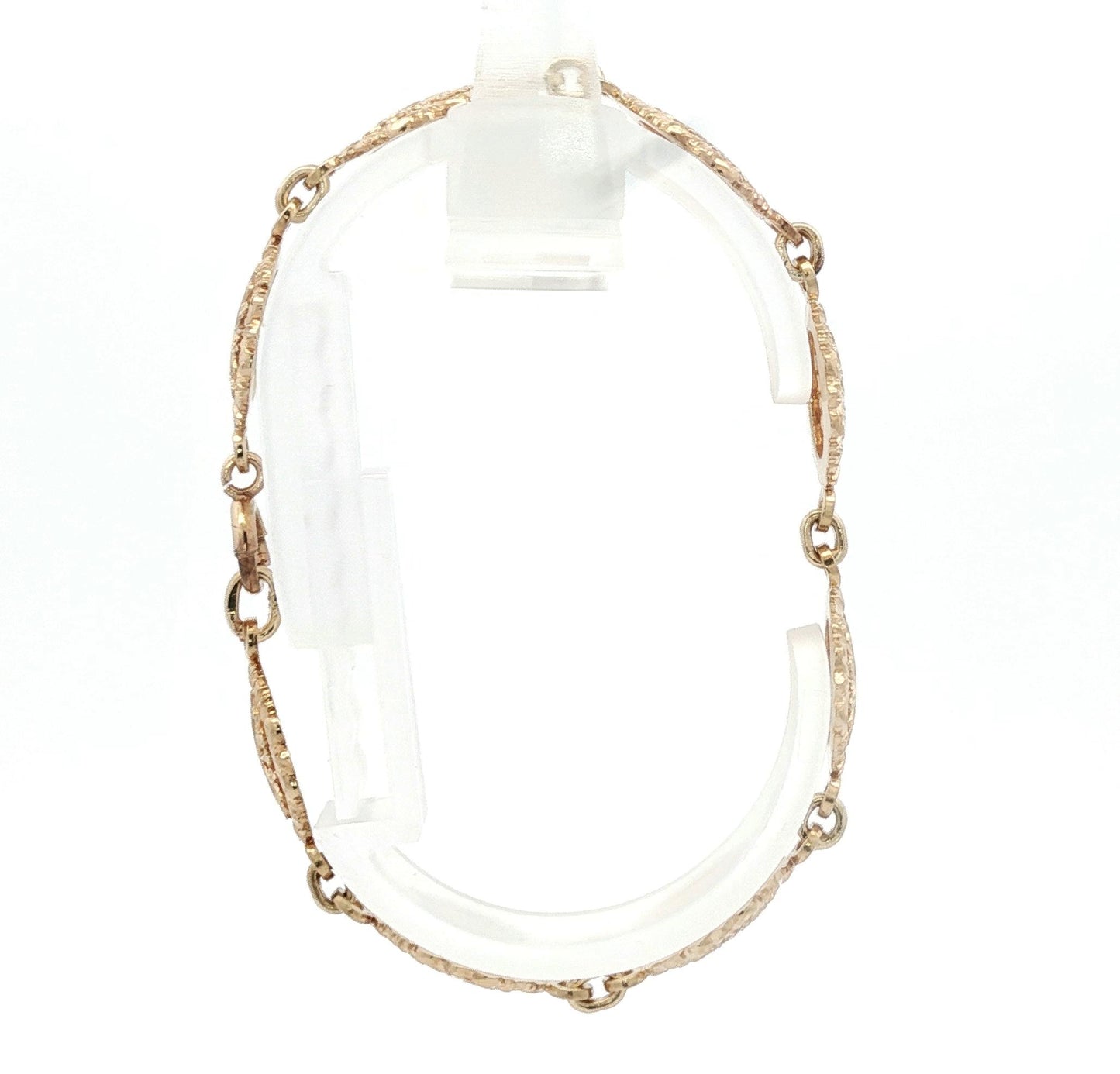 Vintage 1960s 10K yellow gold Filigree Link Bracelet